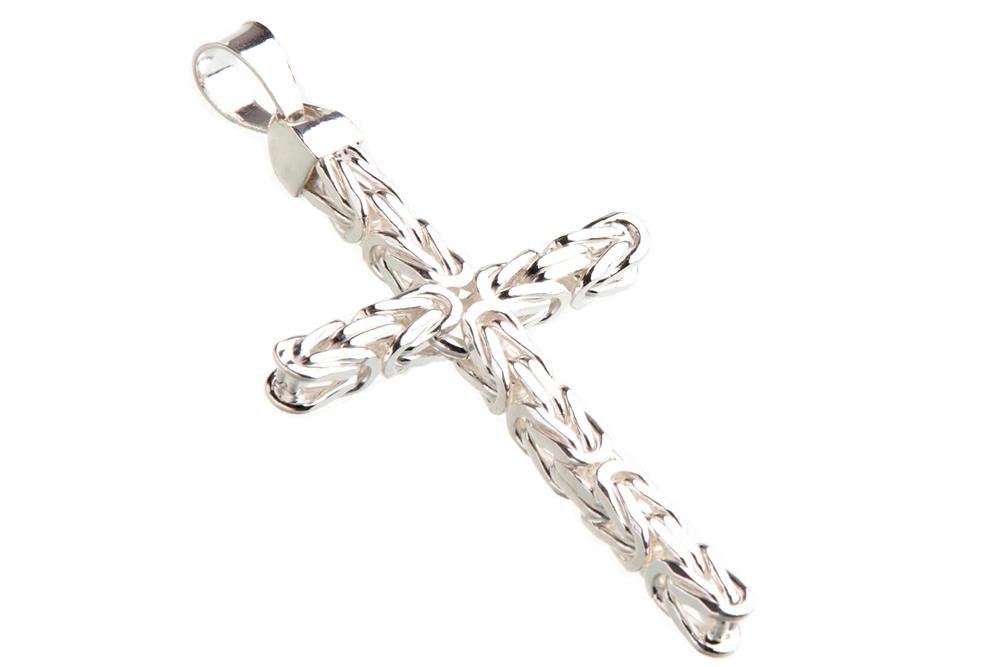 Silberkettenstore Kettenanhänger - 925 Silber 7,5mm Anhänger Königskette Kreuz