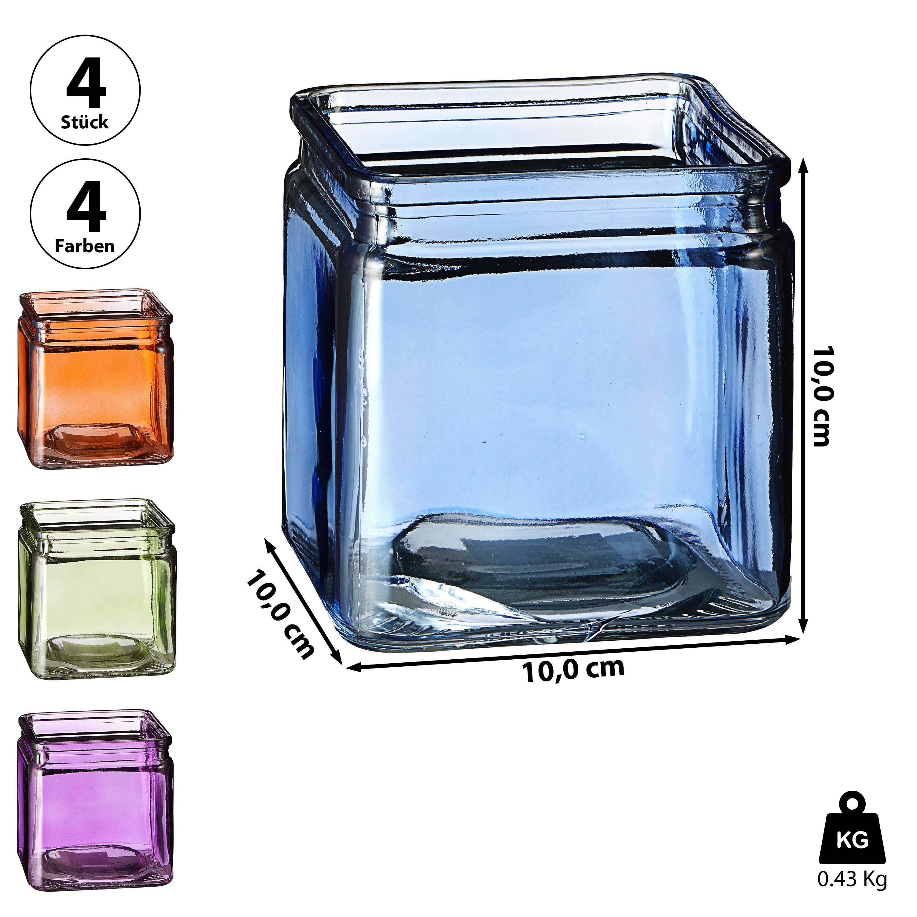 CEPEWA Teelichthalter Windlicht 4er Set Glas günstig online kaufen