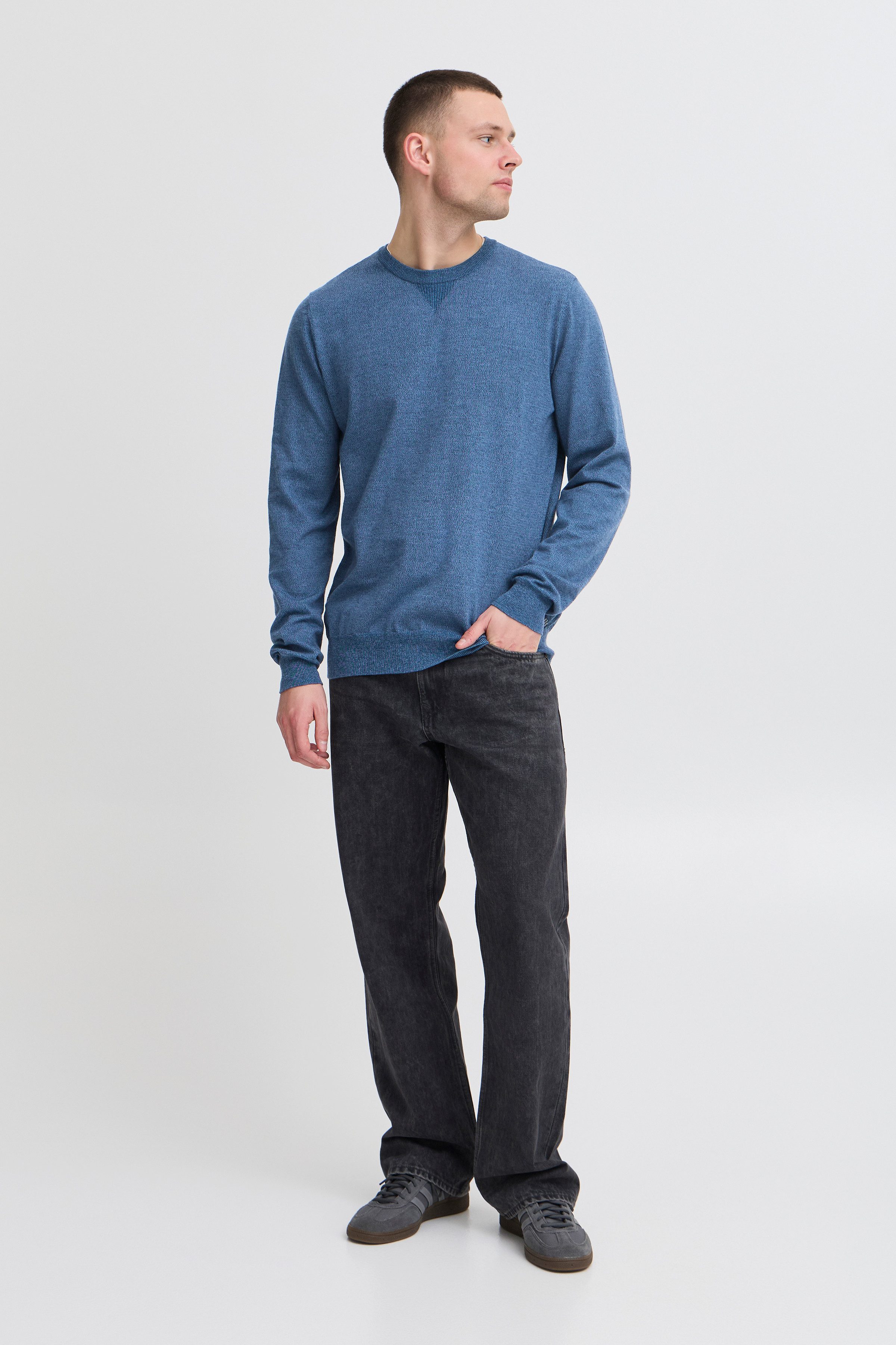 Blend Rundhalspullover Pullover Kunstfaser