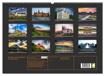 CALVENDO Wandkalender Burgen und Schlösser um Dresden (Premium, hochwertiger DIN A2 Wandkalender 2023, Kunstdruck in Hochglanz)