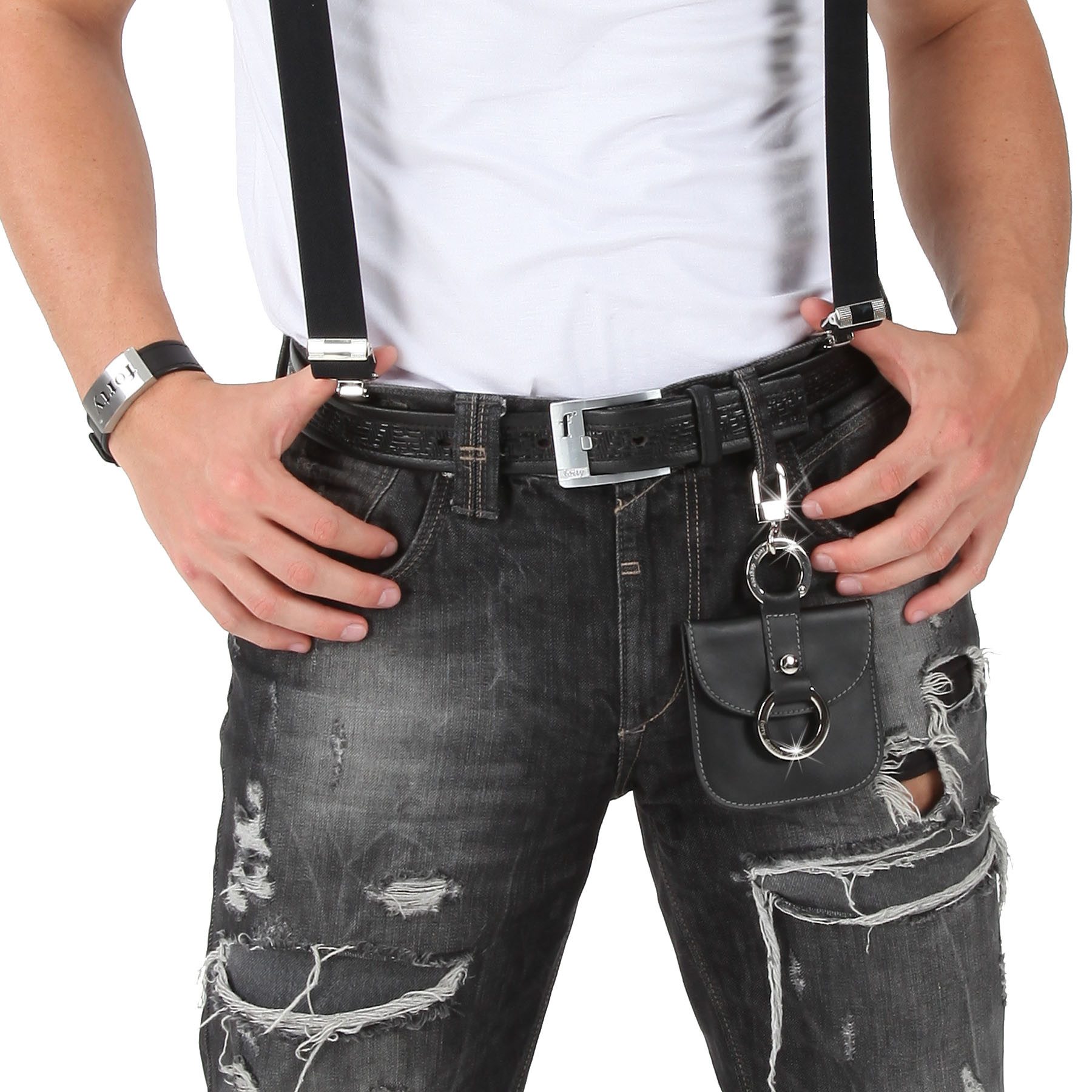 forty° Gürteltasche, echt Leder, Made in Italy