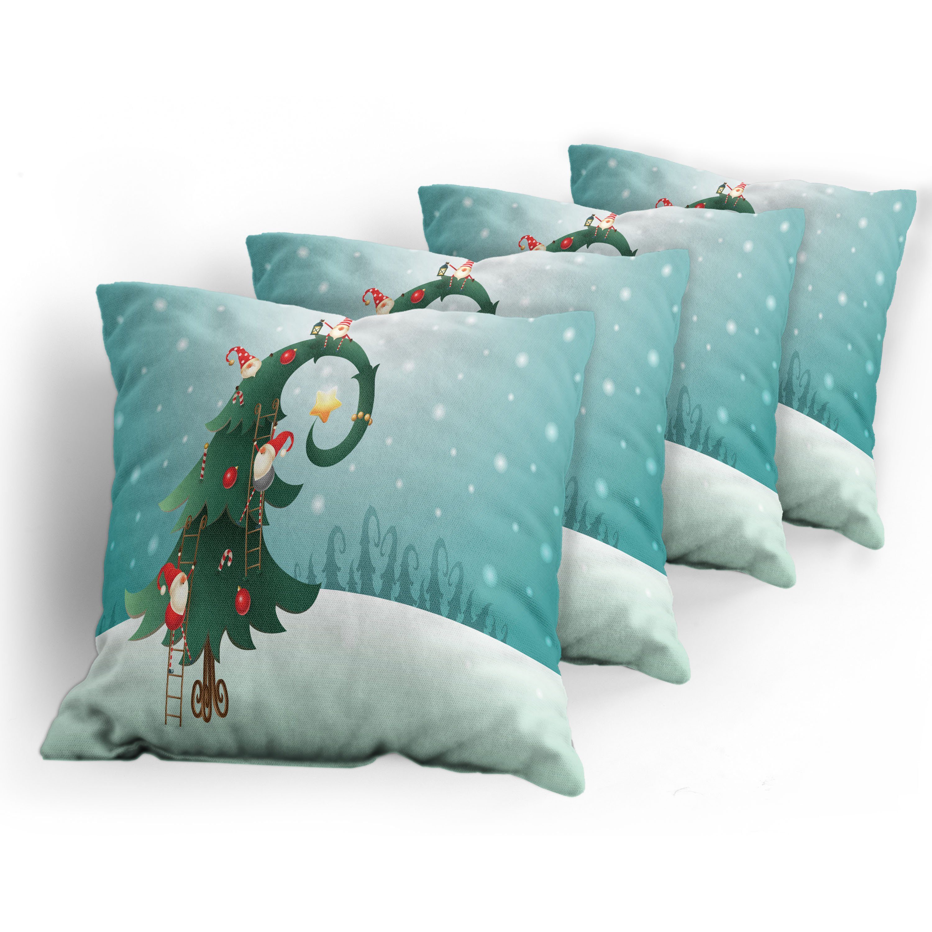 Nordpol (4 Abakuhaus Weihnachten Doppelseitiger Digitaldruck, Gnome Stück), Kissenbezüge Accent und Modern