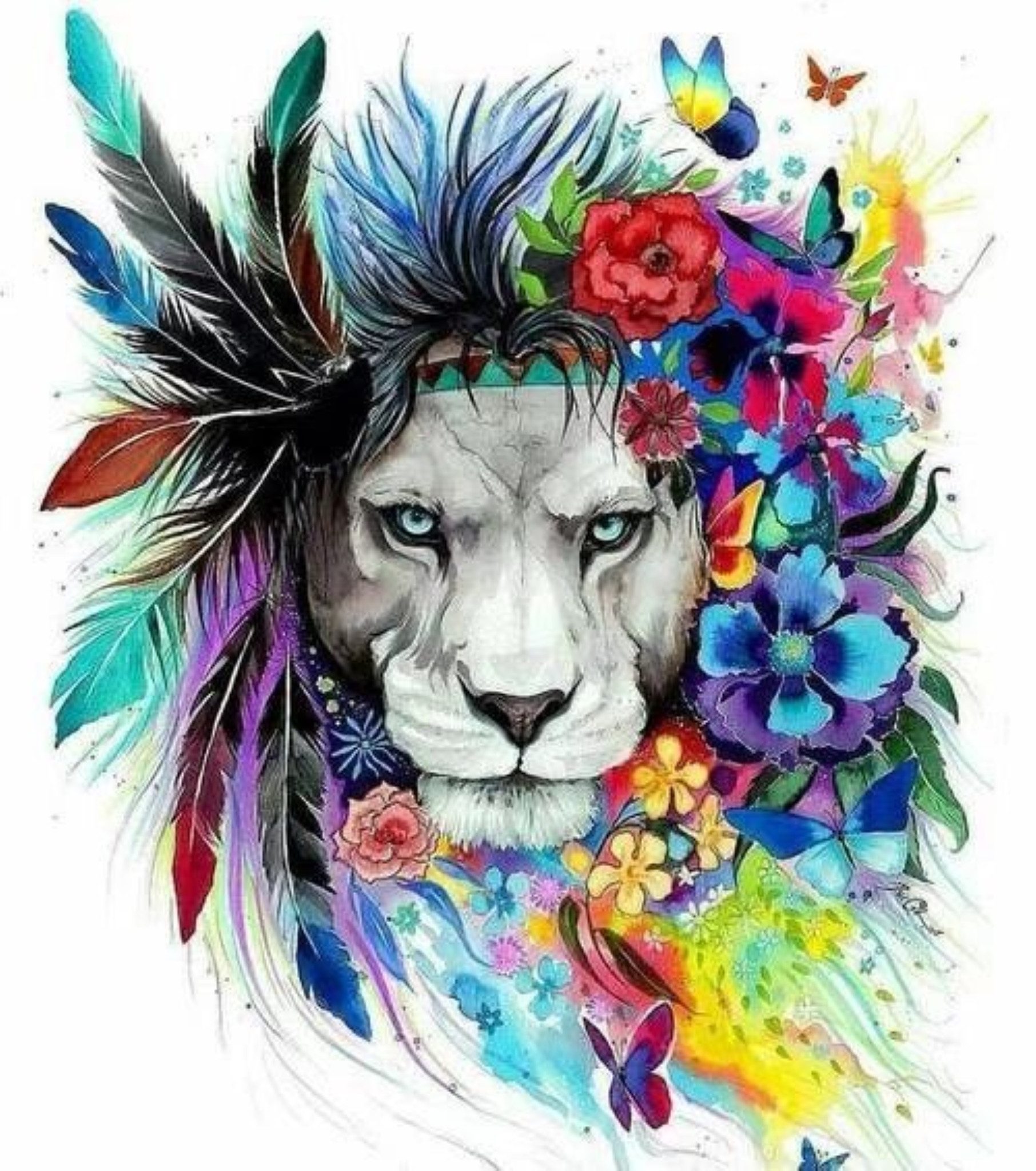 Malen nach Zahlen 5d Diamond Painting DIY Fantasie Löwe Malen nach Zahlen 20x20cm