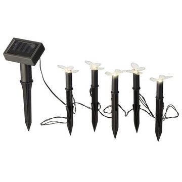 MARELIDA LED Solarleuchte LED Solar Lichterkette Schmetterlinge Beetstecker Gartenstecker Sensor, LED Classic, warmweiß (2100K bis 3000K)