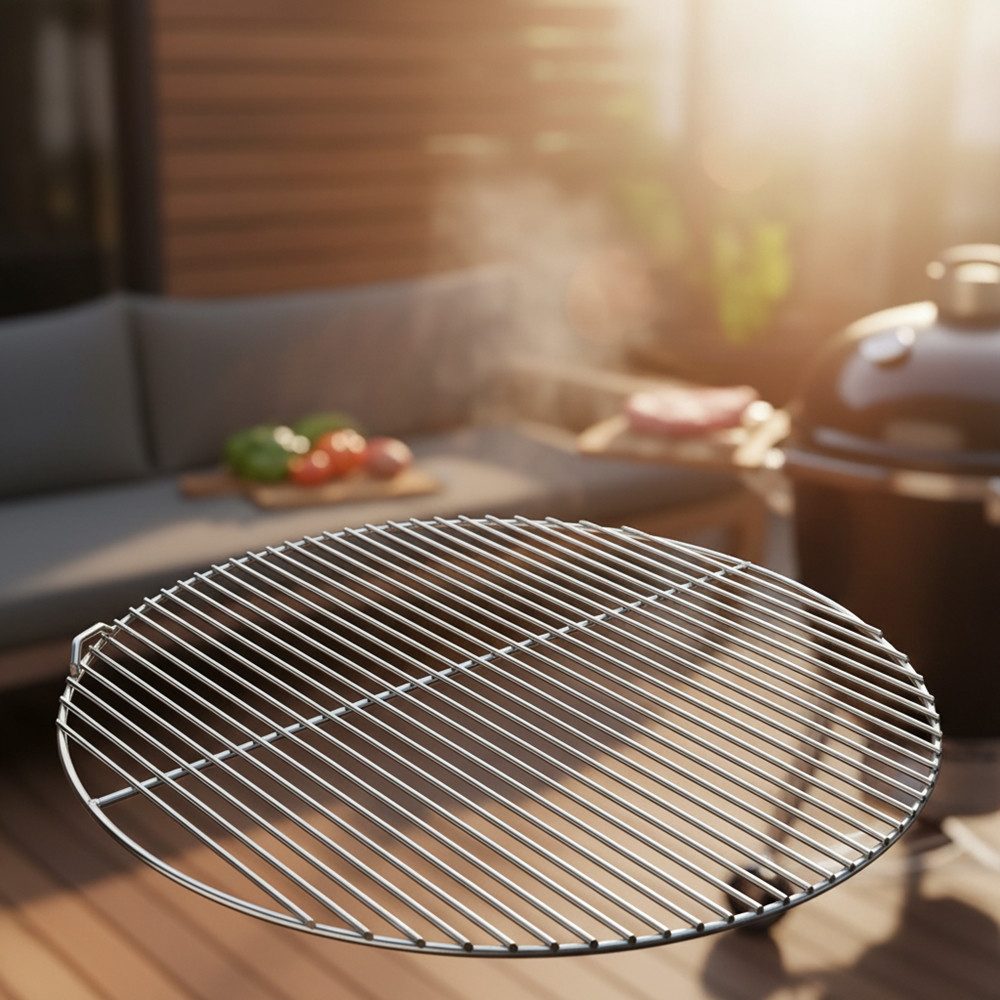 Mucola Grillrost 55CM Ø Gusseiserner Grillrost Grillgitter Schwarz rund Gussrost BBQ (Stück, 1-St., Grillrost), Edelstahl