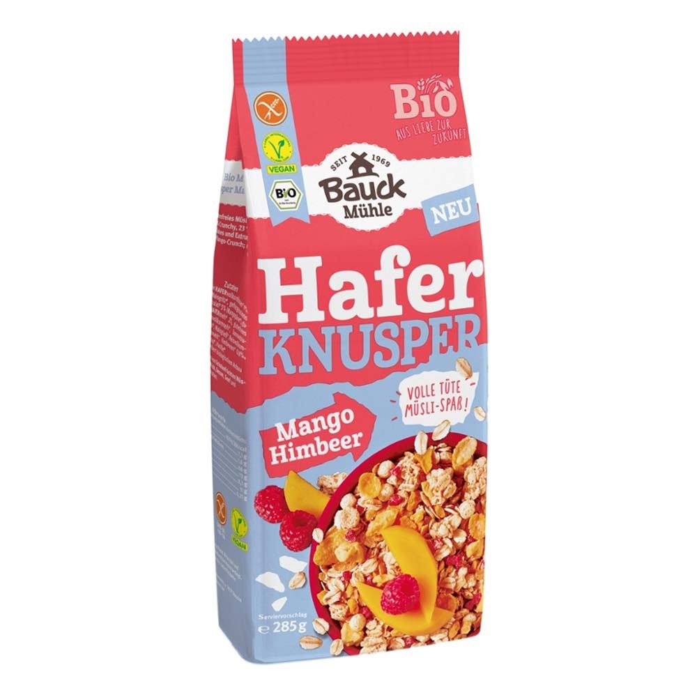Bauck Mühle Cerealien Hafer Knusper Müsli - Mango Himbeer 285g