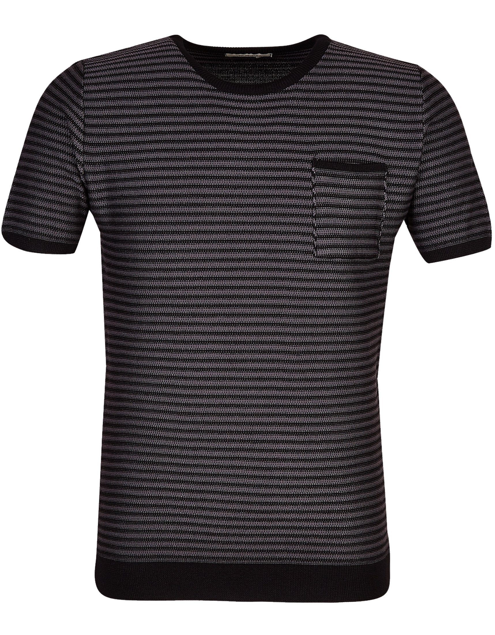 schwarz-anthrazit Nelson T-Shirt LN-7650 Leif Rundhals normal