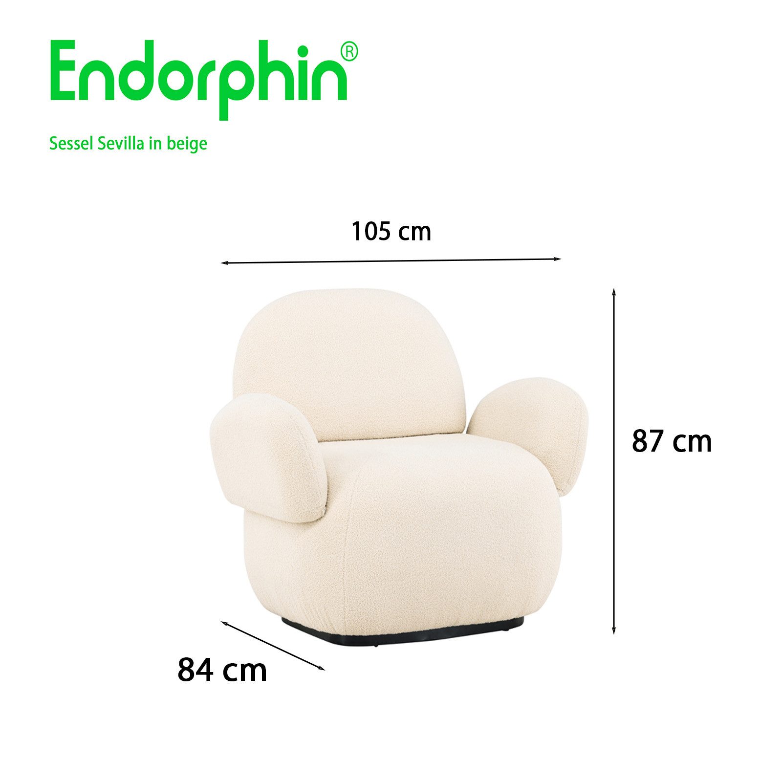Endorphin Sessel Sessel Sevilla – Loungesessel skandinavisches Design, beige