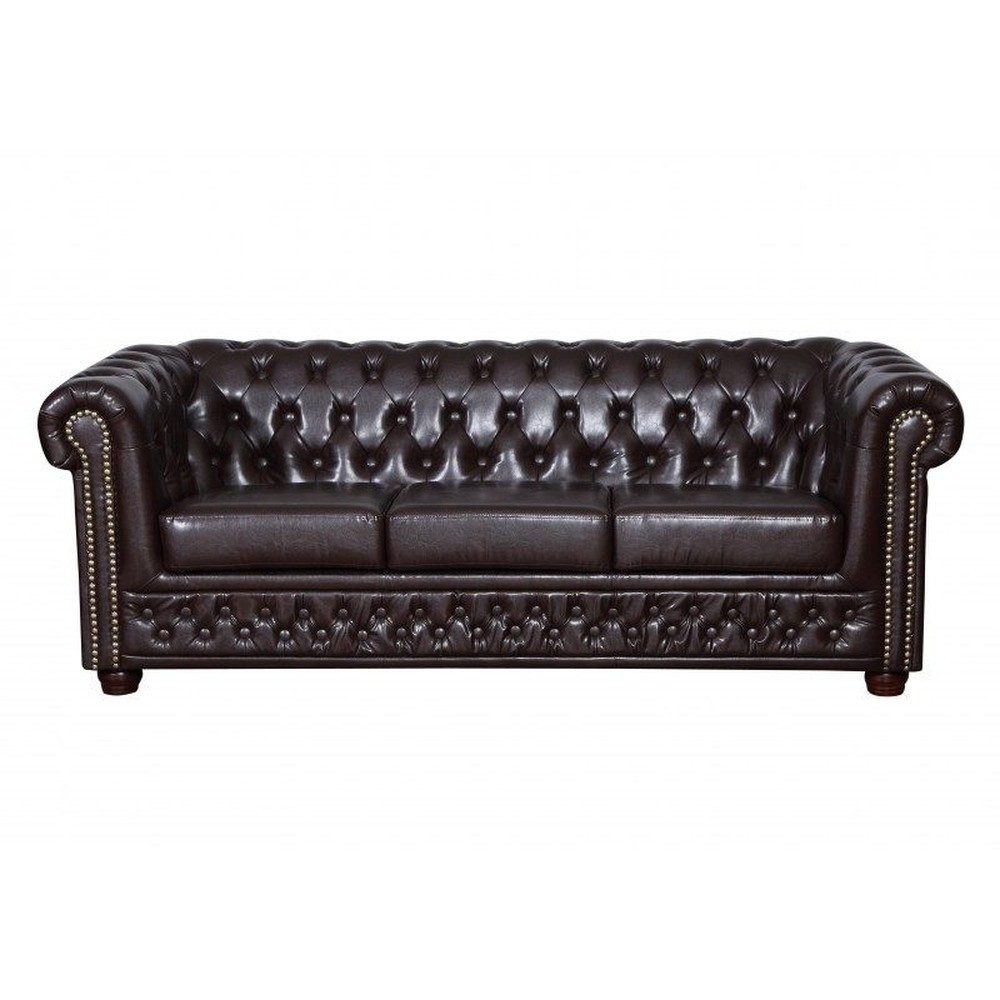 JVmoebel Chesterfield-Sofa Schwarzes Sofa im Chesterfield-Stil mit hochwertiger Polsterung, Packung, Made in Europa