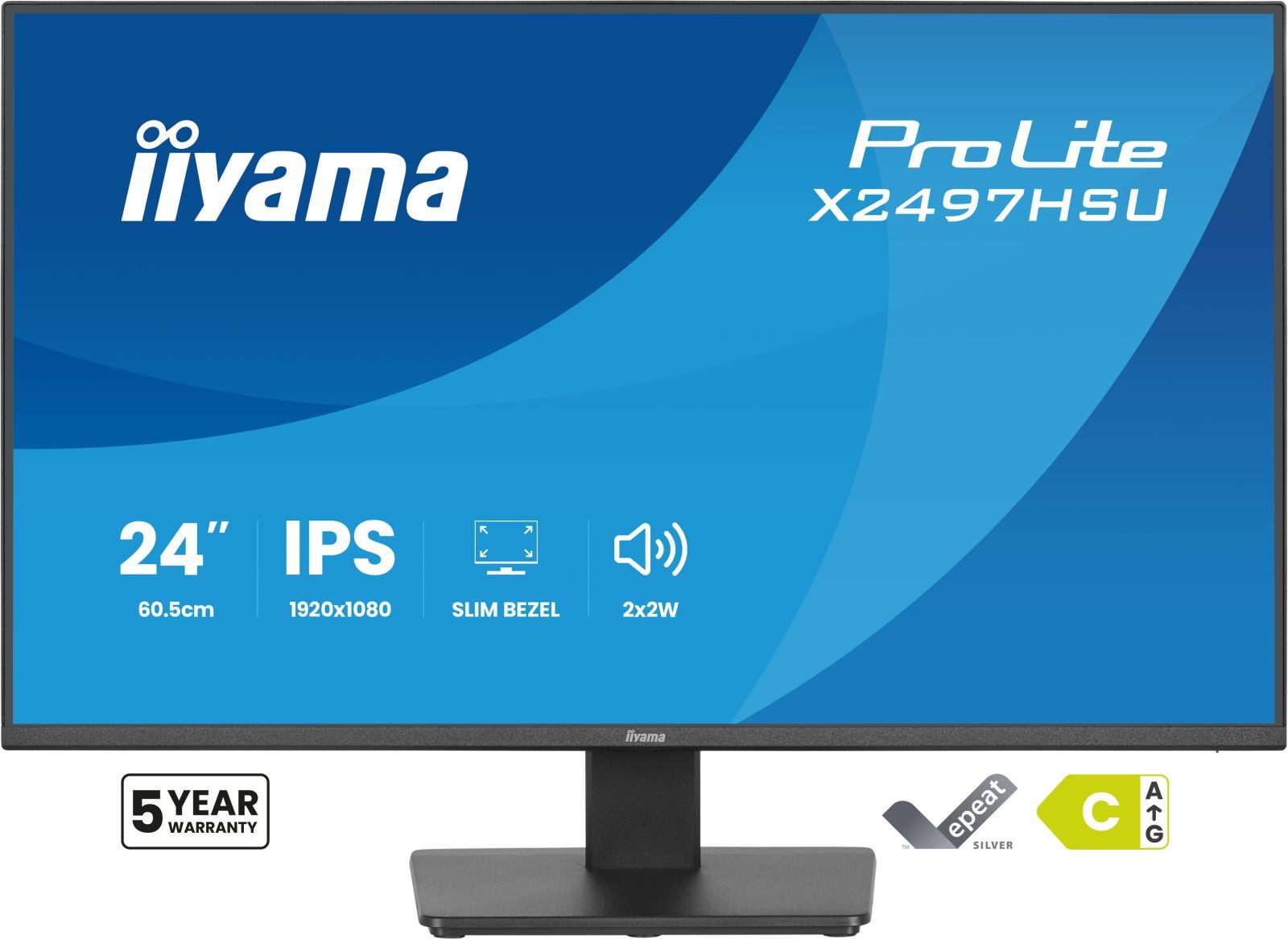 Iiyama X2497HSU-B1 24IN FHD IPS 24IN IPS-PANEL 1920X1080120HZ EY TFT-Monitor (1920 x 1080 px, Full HD, 4 ms Reaktionszeit, 120 Hz, IPS, Adaptive-Sync, Lautsprecher, HDCP, Kopfhörerbuchse)