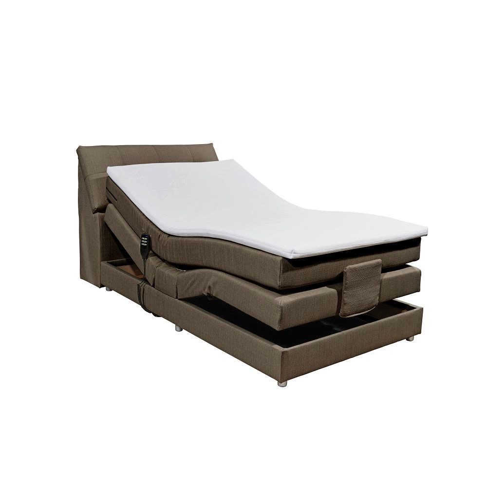 Lomadox Boxspringbett CONCORD3M-09, 120x200cm, H2, elektrisch verstellbar, in silber
