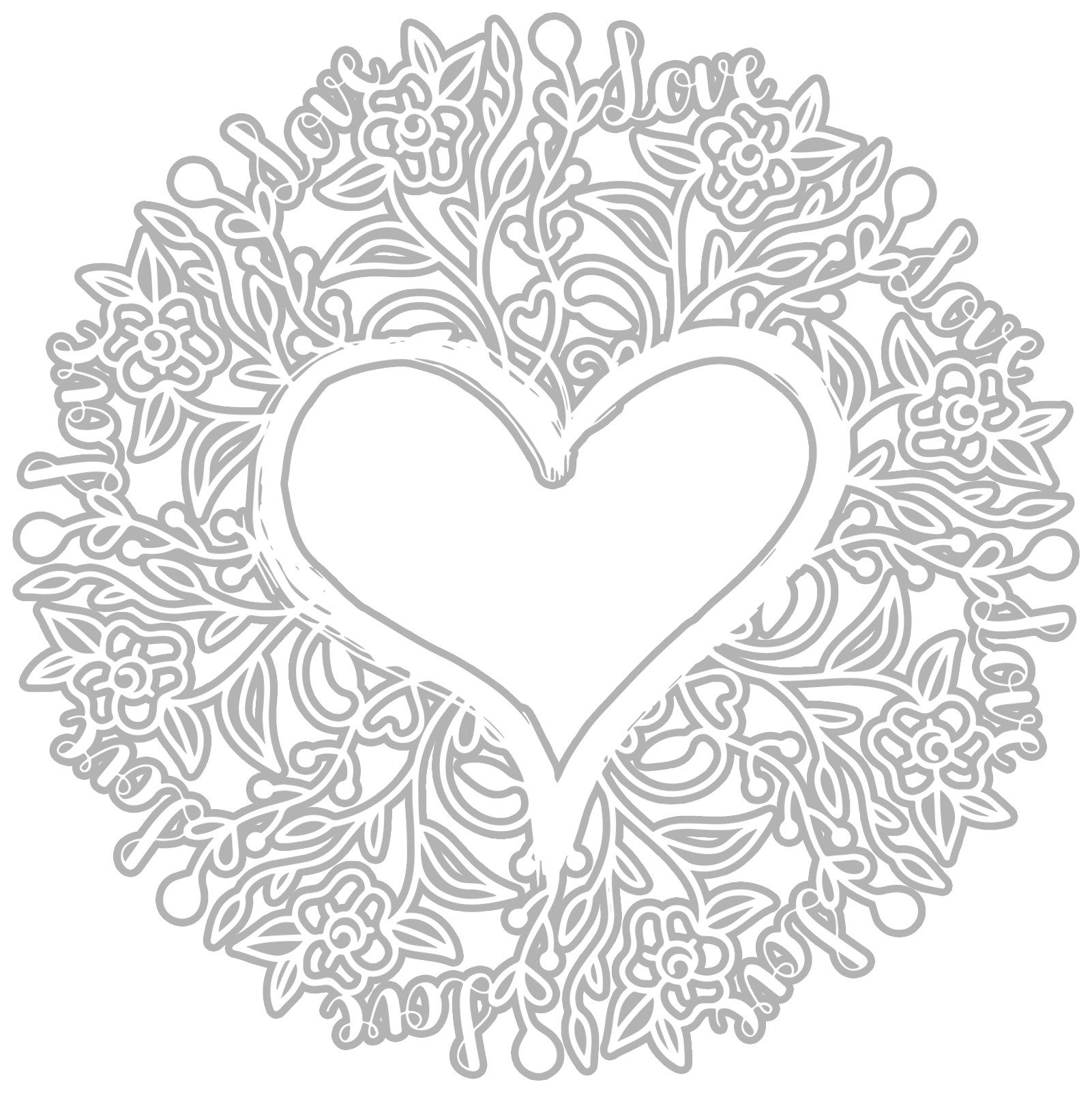 Wanddekoobjekt Herzförmige Girlande Wanddekoration mit Blume und Blatt Dekoration