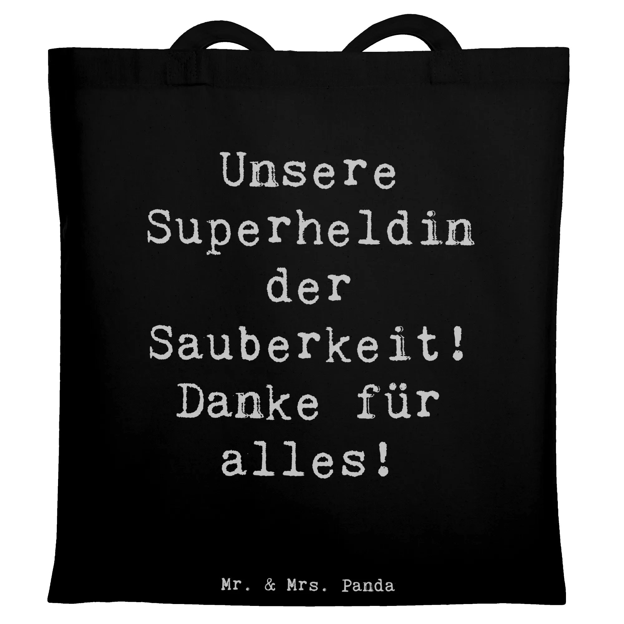 Tragetasche Spruch Putzfrau Superheldin - Schwarz - Geschenk, tägliche Heldentate