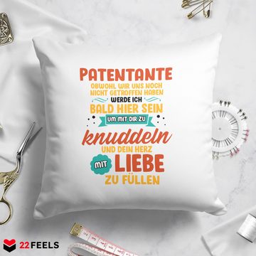 22Feels Dekokissen Du Wirst Patentante Schwangerschaft Geschenk Frauen Deko Damen Spruch, Deko mit Persönlichkeit