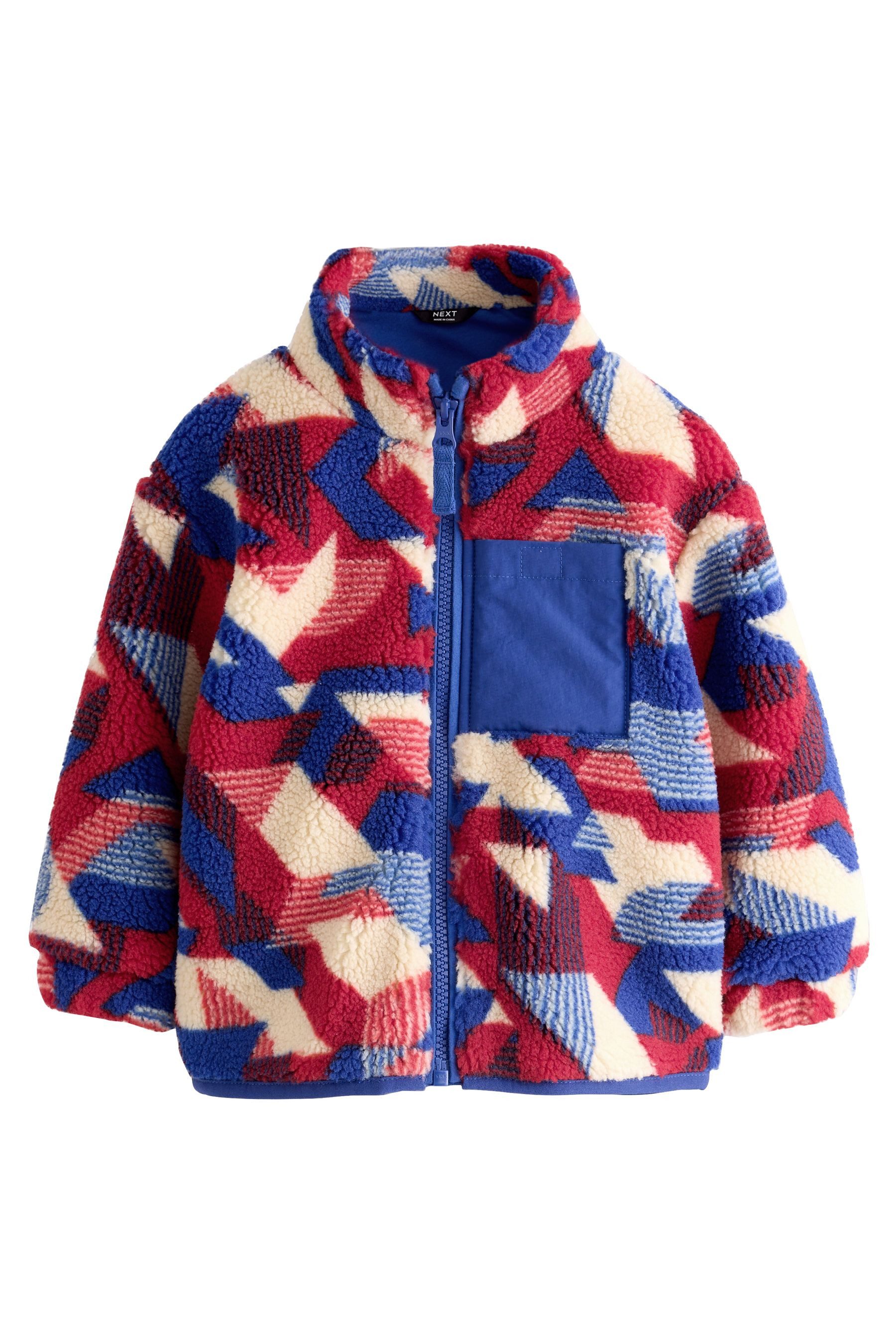 Next Fleecejacke Fleece mit durchgehendem Print (1-St)