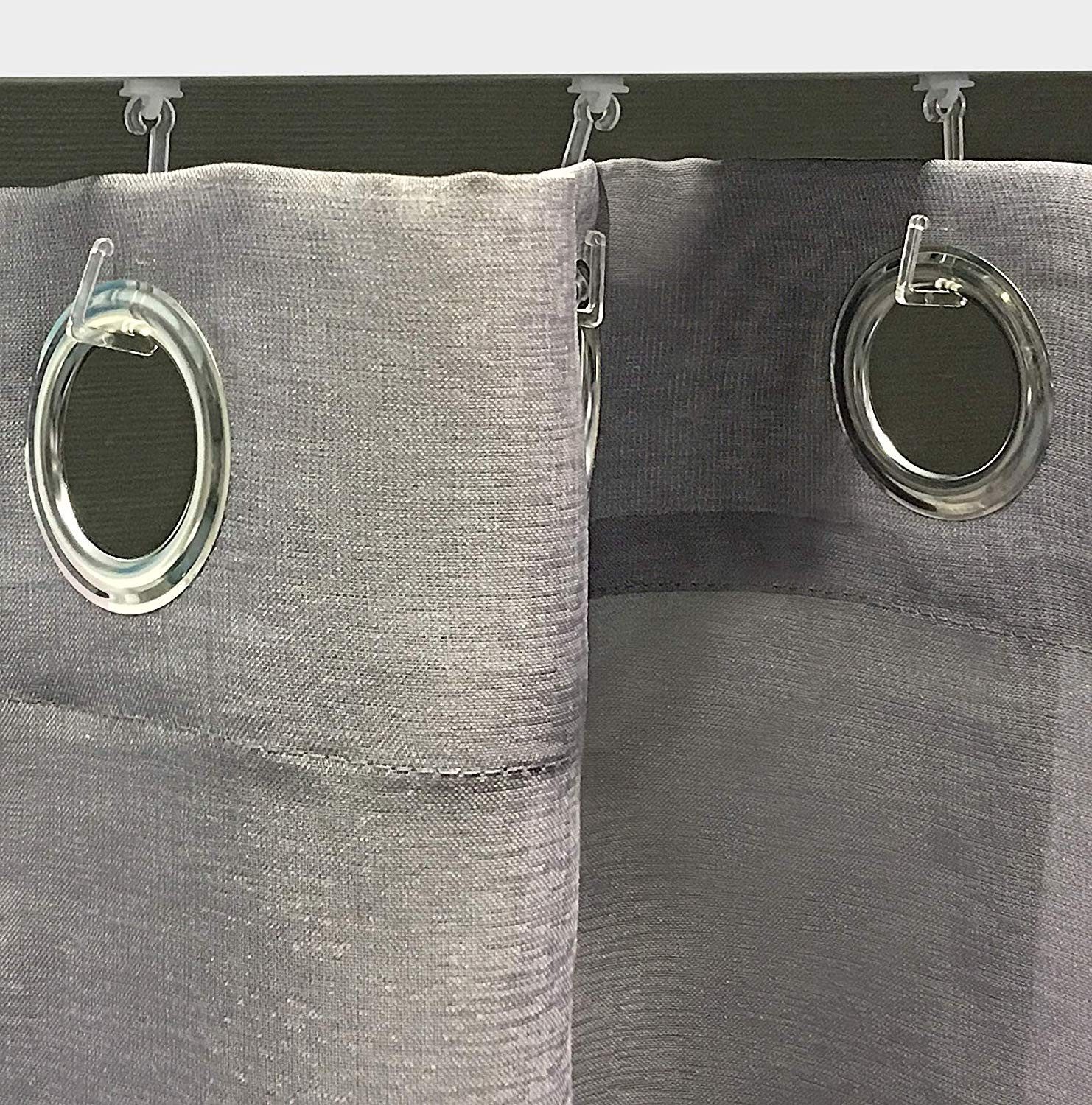 HOME WOHNIDEEN Vorhang 070520-0797 Ösengleiter, Transparent, 5 cm, halbtransparent, 100% Polyester