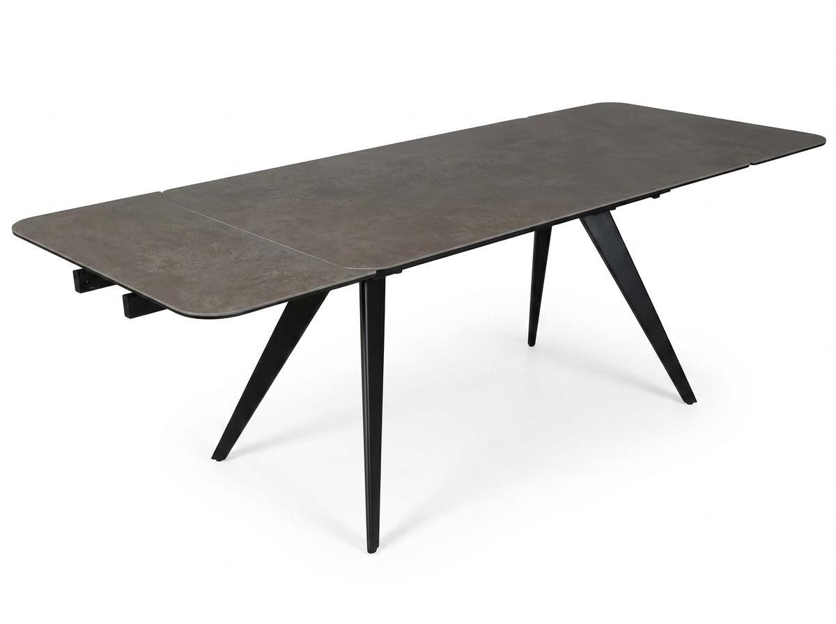 Xlmoebel Esstisch Moderner Esstisch aus Metall mit Keramik-Oberfläche in Grau (ausziehbar), Made in Europa