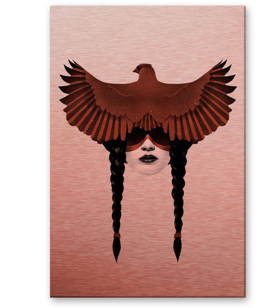 Wall-Art Metallbild Adler Dark Cardinal Metallschild, (1 St)