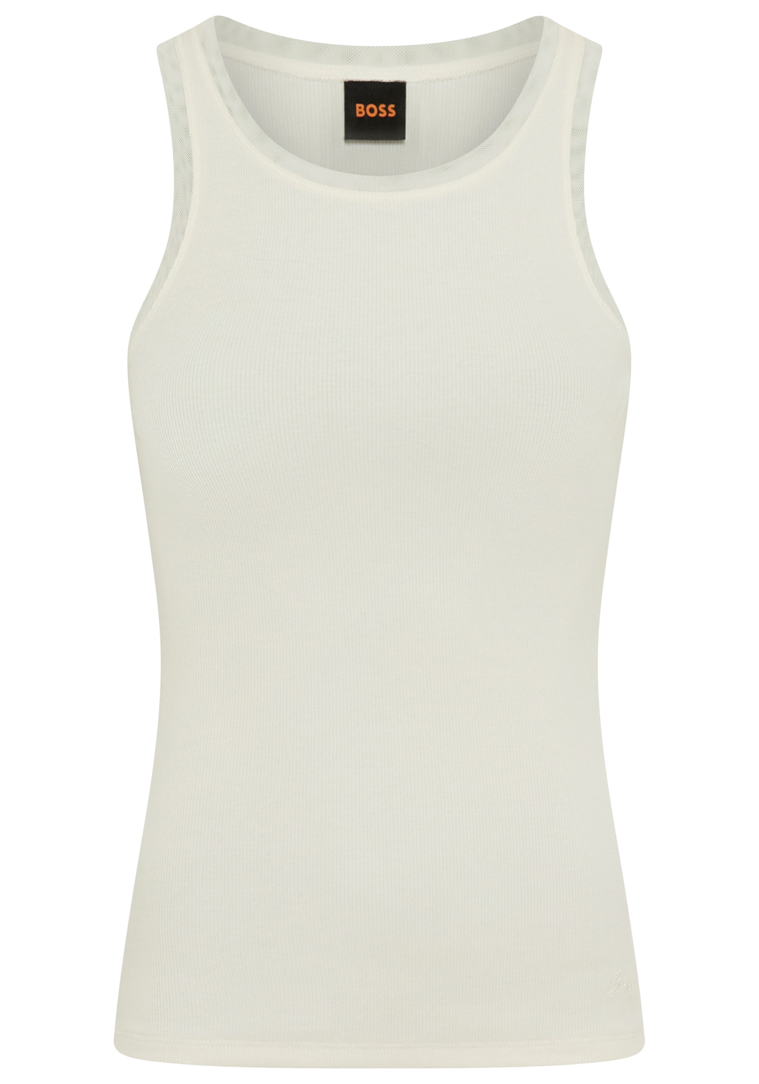 BOSS ORANGE Ripptanktop Eplie Premium Damenmode mit Mesh-Details günstig online kaufen