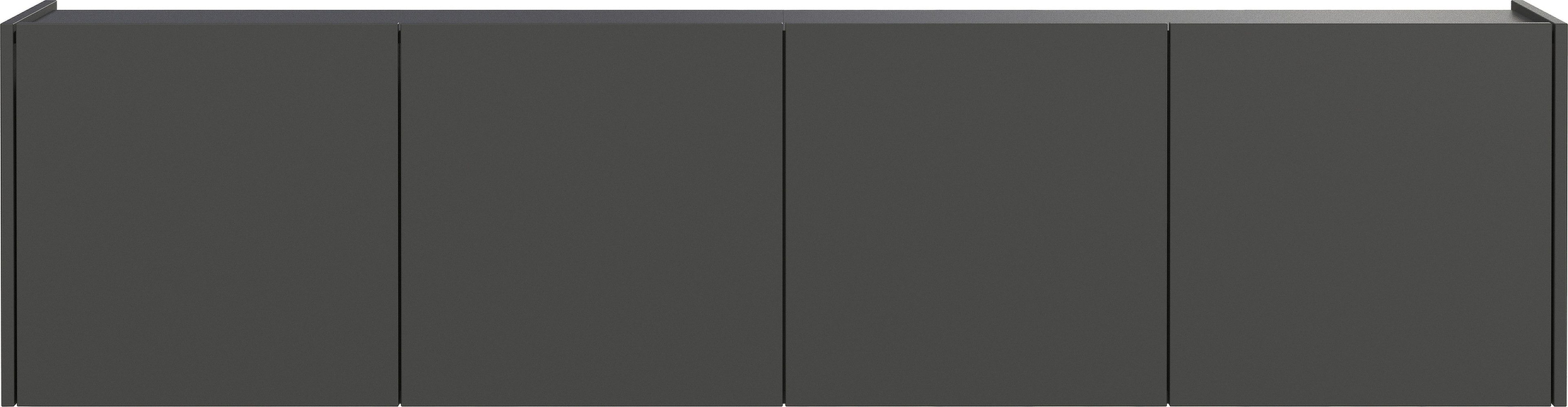 GERMANIA Hängeschrank 4 Türen, 8 Fächer, Graphit - 183x45x25cm (BxHxT)