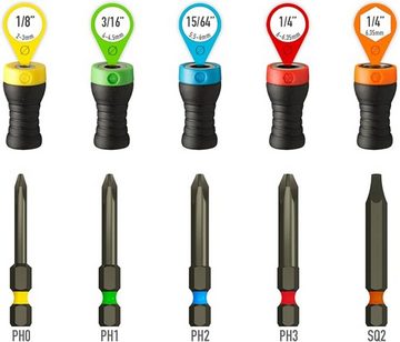 COFI 1453 Bit-Schraubendreher 10 Teiliger Set aus 5 Magnetdriver und 5 Punkten verschiedene Farben, (10 St)