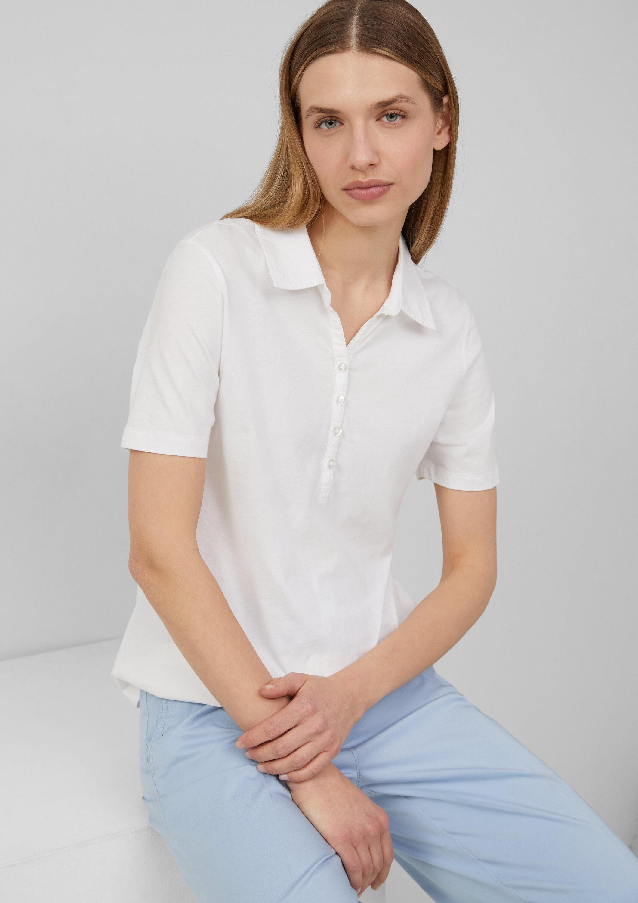 s.Oliver Kurzarmshirt T-Shirt Jersey-Polo mit Knopfleiste günstig online kaufen