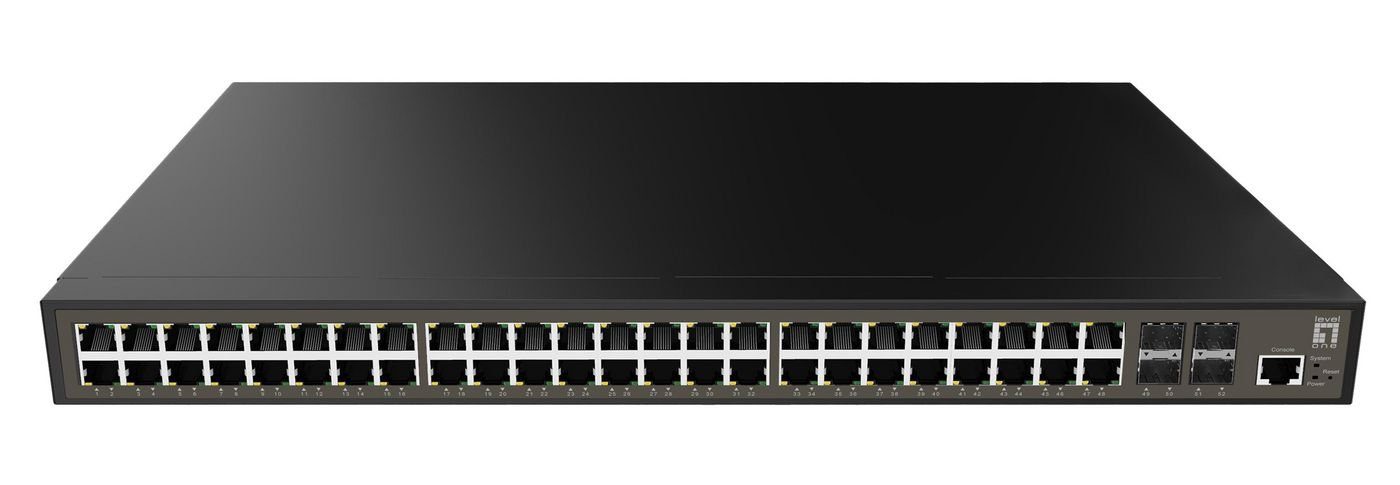 Switch Levelone Netzwerk-Switch 4xGSFP GTP-5271 400W GE ONE 52x LevelOne LEVEL 48xPoE 19"