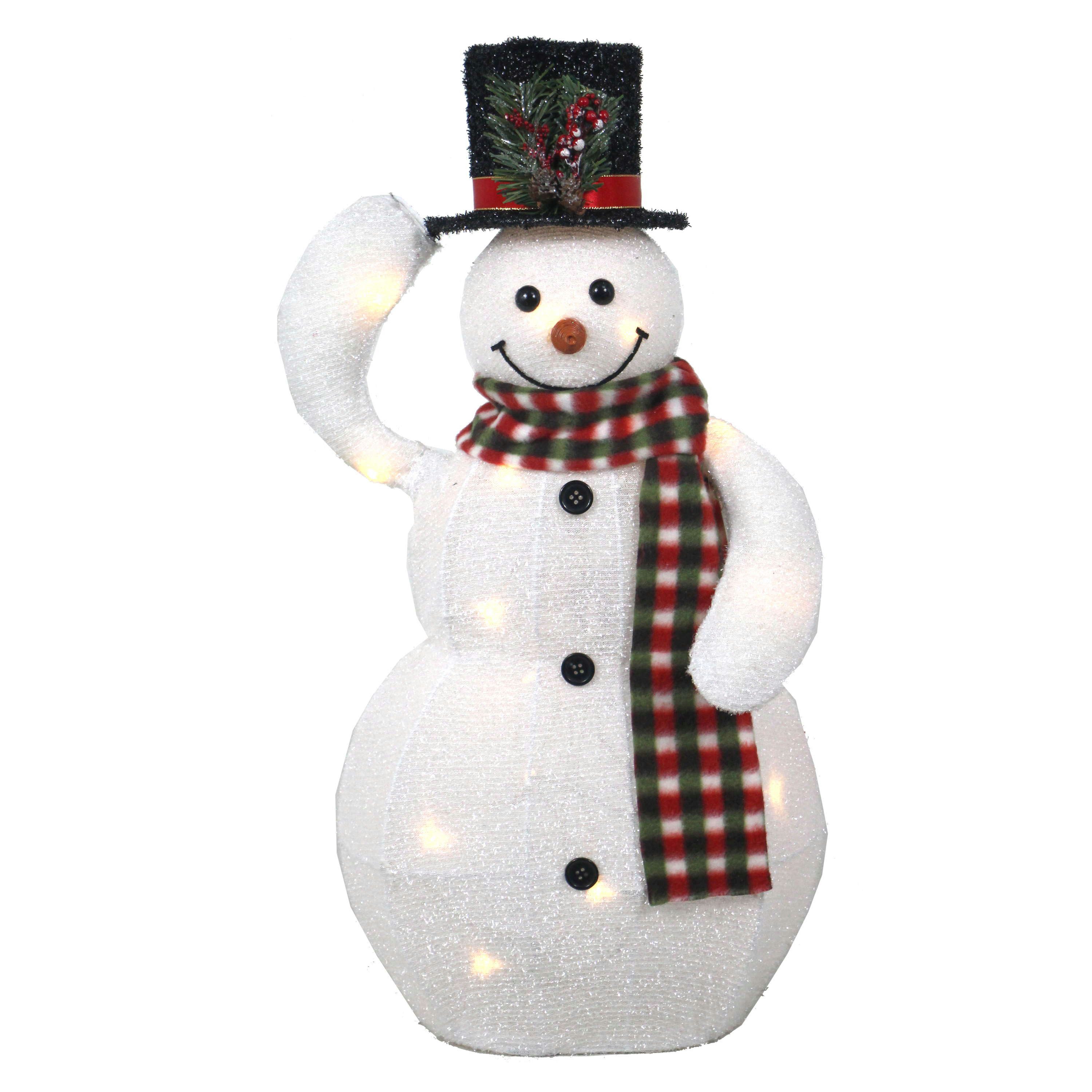 INNA-Glas Weihnachtsfigur Gartenfigur Schneemann COLWOOD, weiß-rot-schwarz, 30cm
