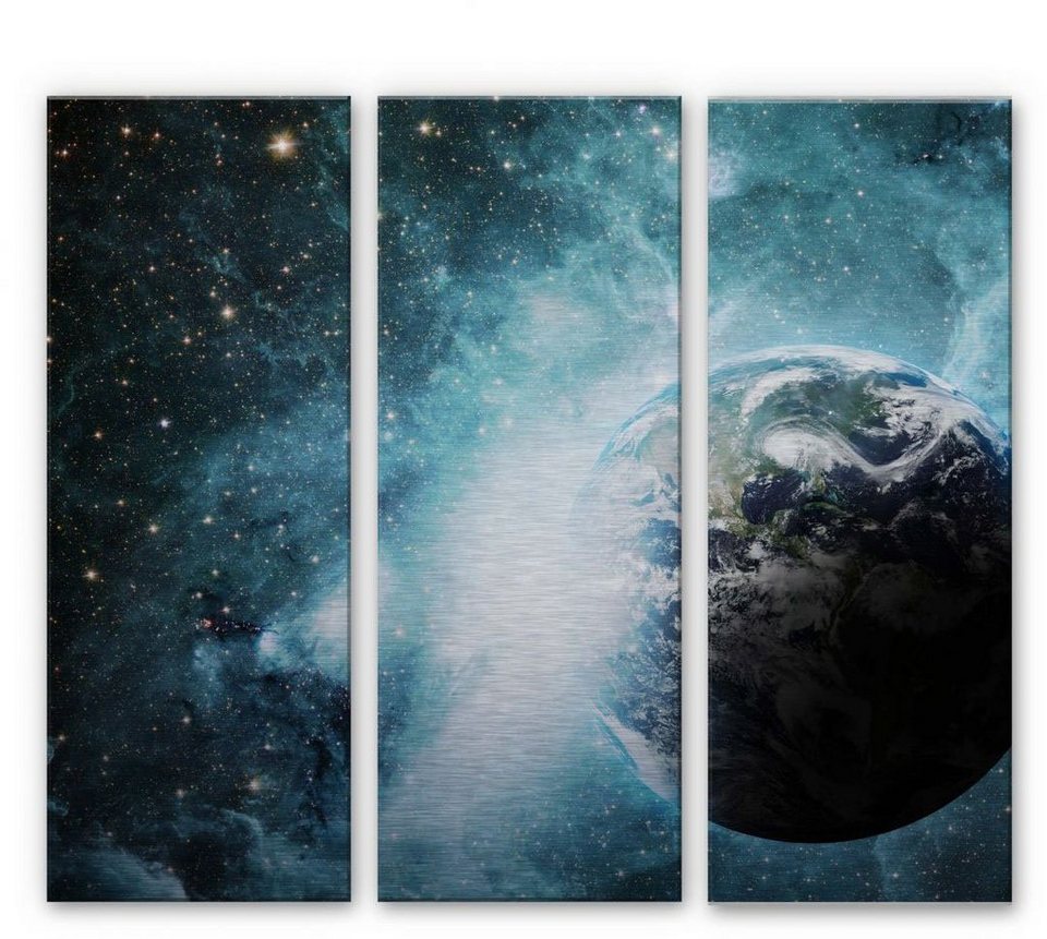 Wall-Art Mehrteilige Bilder Universum Collage ferne Galaxie, (Set, 3 St)