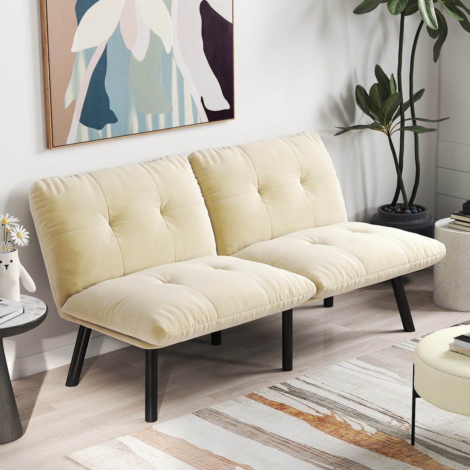 Sofa 2-Sitzer Futon Loungesofa mit Liegefunktion