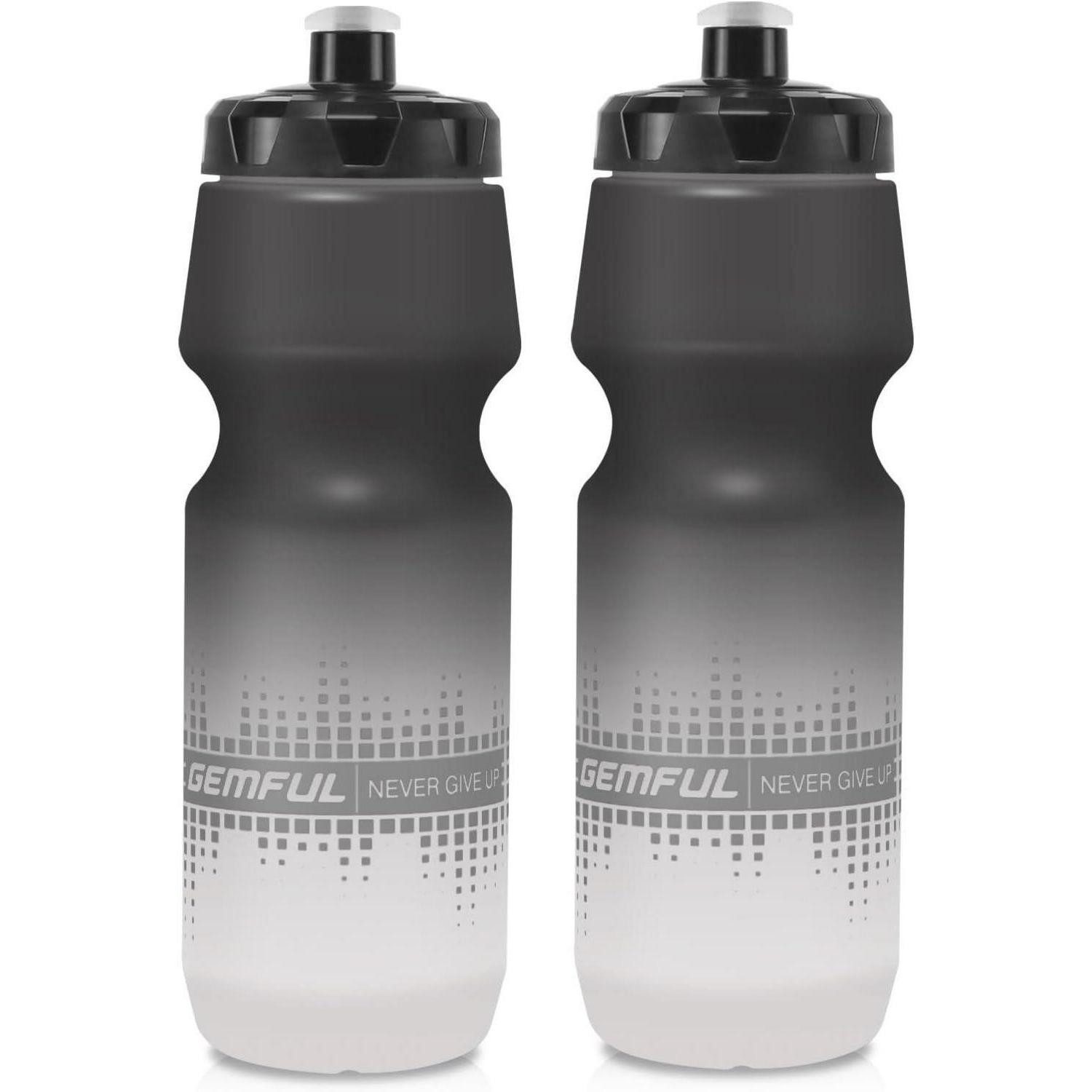 GEMFUL Trinkflasche Trinkflasche Fahrrad 2er-Pack 750 ml Auslaufsicher BPA-Frei