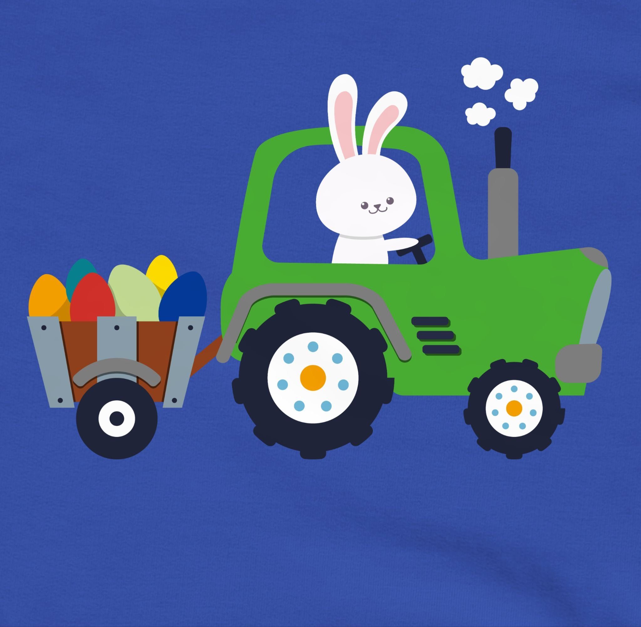 Shirtracer Sweatshirt Traktor Hase Ostereier Royalblau 2 Ostern Geschenk