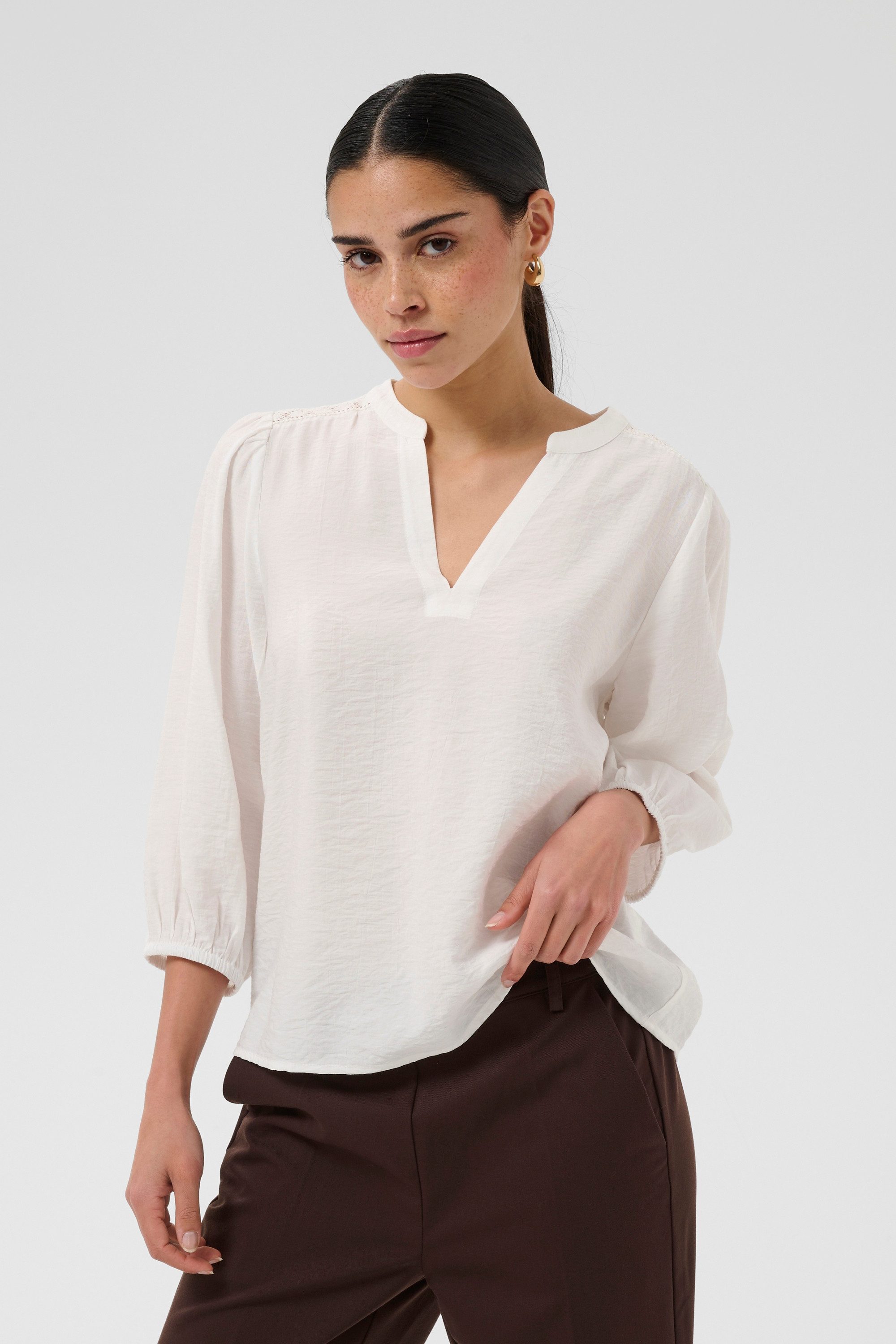 KAFFE Langarmbluse Bluse langarm KAalberta