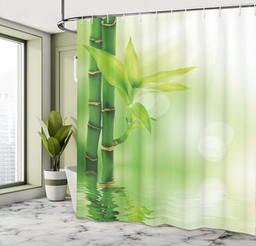Abakuhaus Duschvorhang Moderner Digitaldruck mit 12 Haken auf Stoff Wasser Resistent Breite 175 cm, Höhe 180 cm, Pflanze Bambus aus Wasser