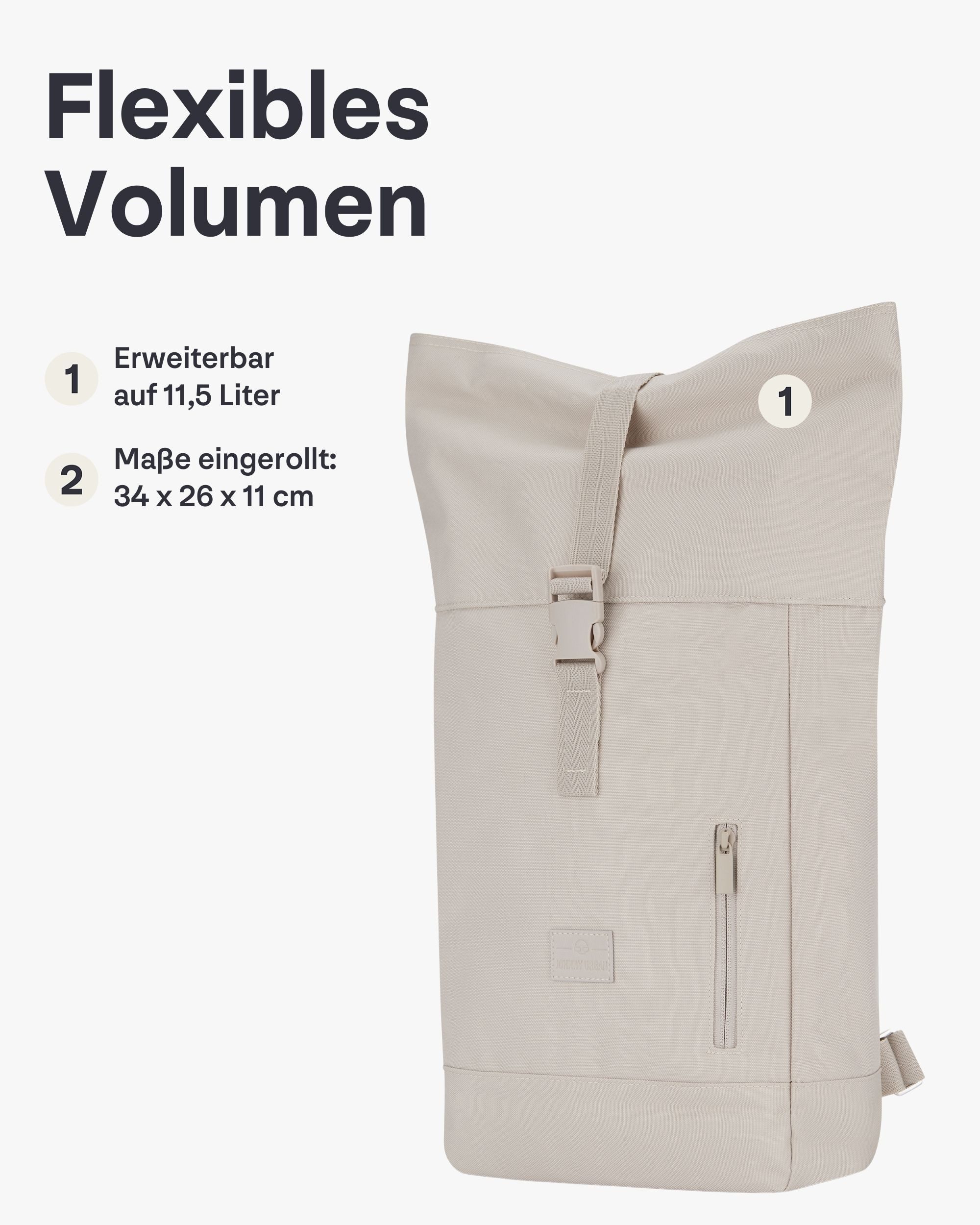 Johnny Urban Cityrucksack Robin Small, Rolltop Damen Herren (1-tlg), Wasserabweisend