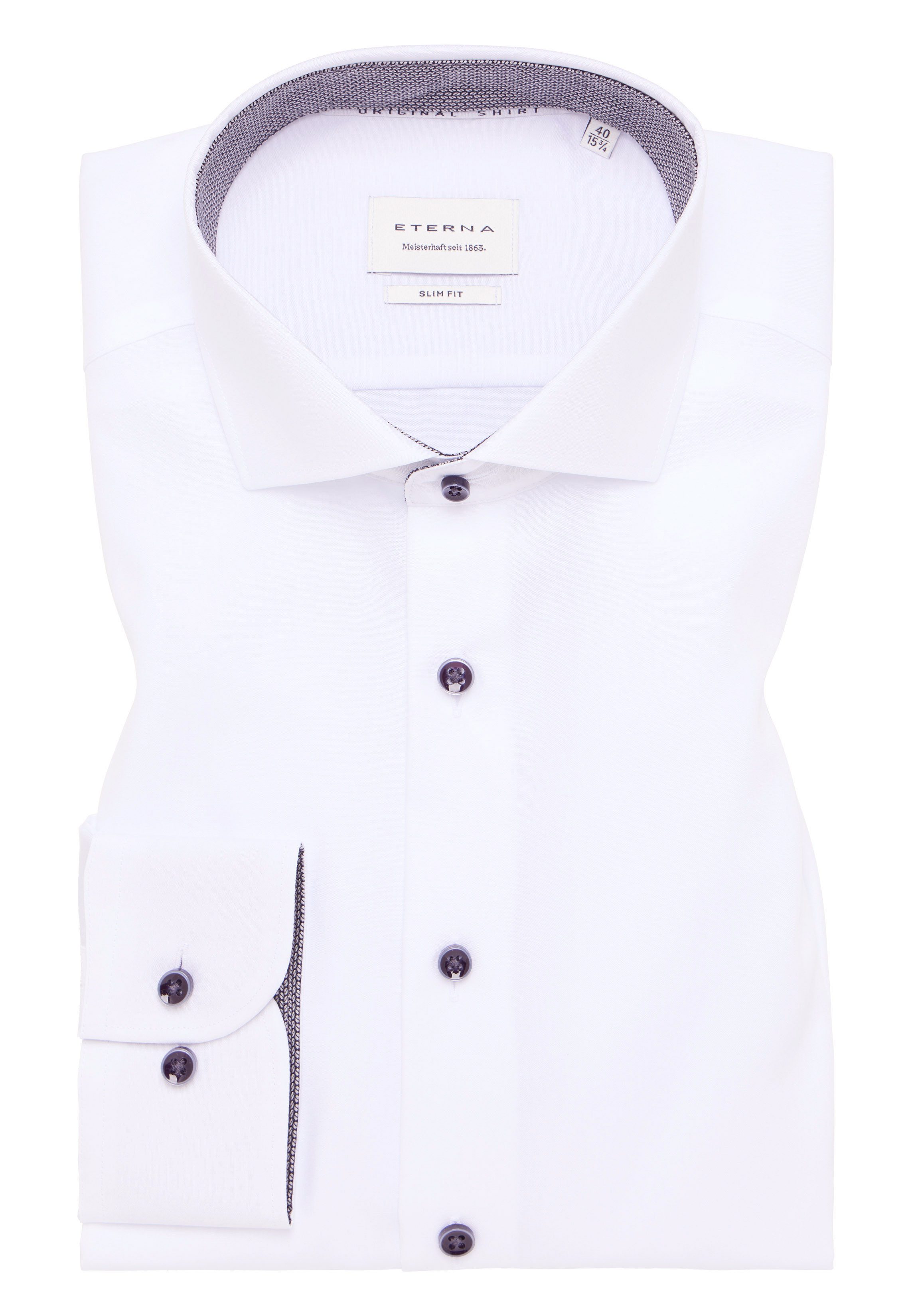 Eterna Businesshemd ETERNA SLIM FIT Langarm Hemd weiß popeline 1311-00-F142 - ORIGINAL