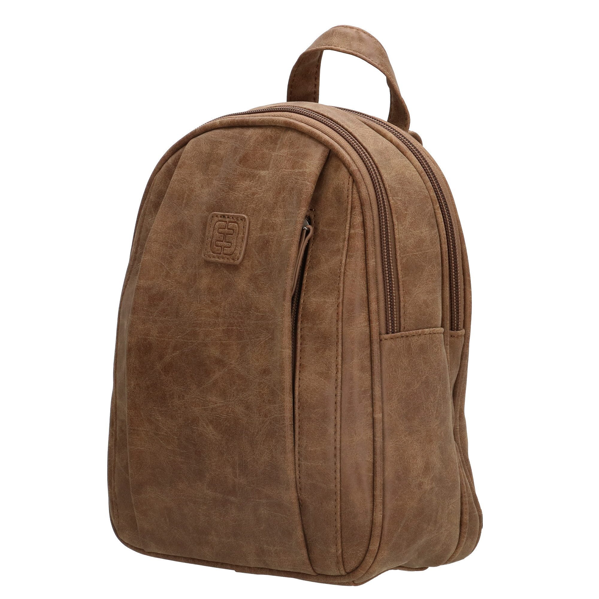 Enrico Benetti Cityrucksack Damen Rucksack mit vielen Fächern mittelbraun