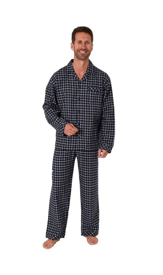 Fabel Bijlage Categorie Trend by Normann Pyjama Herren Flanell Pyjama Schlafanzug zum durchknöpfen  - auch in Übergrössen - 222 101 15 851