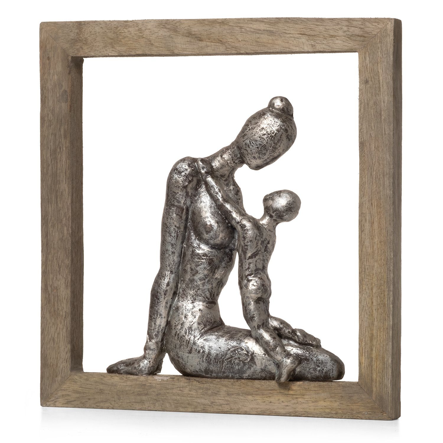 Moritz Skulptur abstrakt Mutter mit Kind 29 x 27 x 3 cm, Dekoobjekt Holz, Tischdeko, Fensterdeko, Wanddeko, Holzdeko | Skulpturen