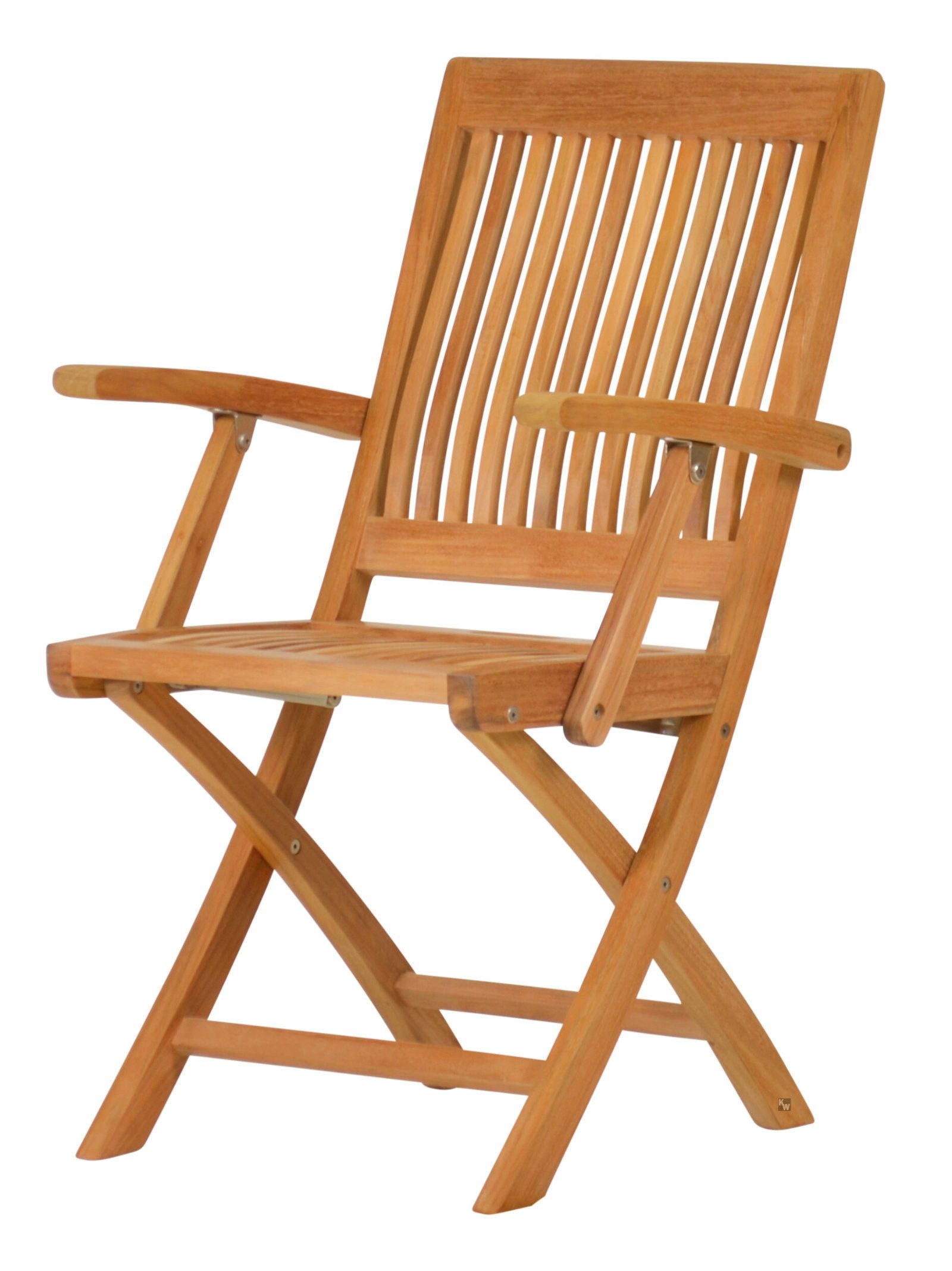 Kai Wiechmann Gartenstuhl Teak Klappstuhl mit Armlehnen, Gartenklappstuhl aus massivem Teakholz, robuster und langlebiger Teak Balkonstuhl