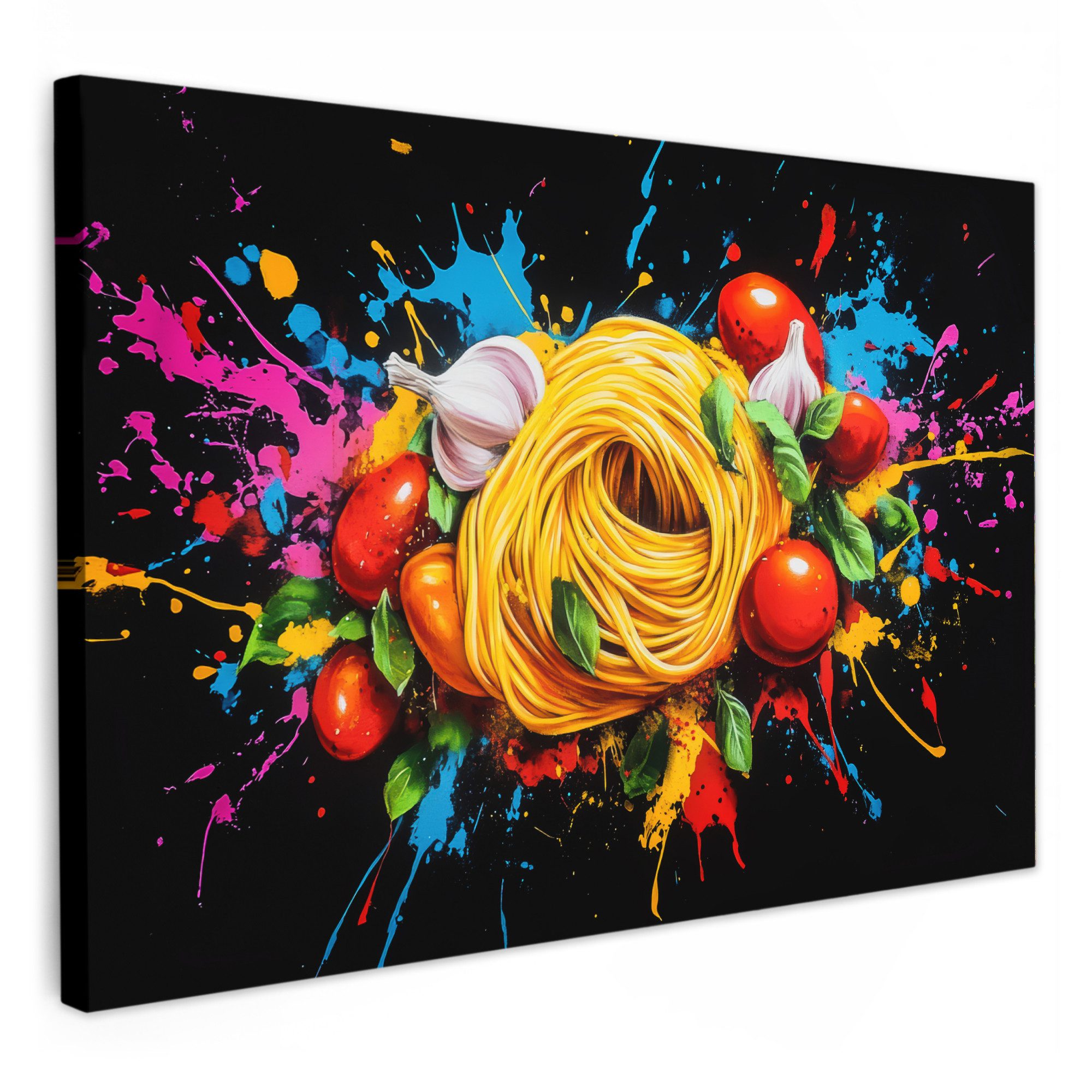 OneMillionCanvasses® Leinwandbild Spaghetti - Graffiti - Farbe - Bunt - Leb günstig online kaufen