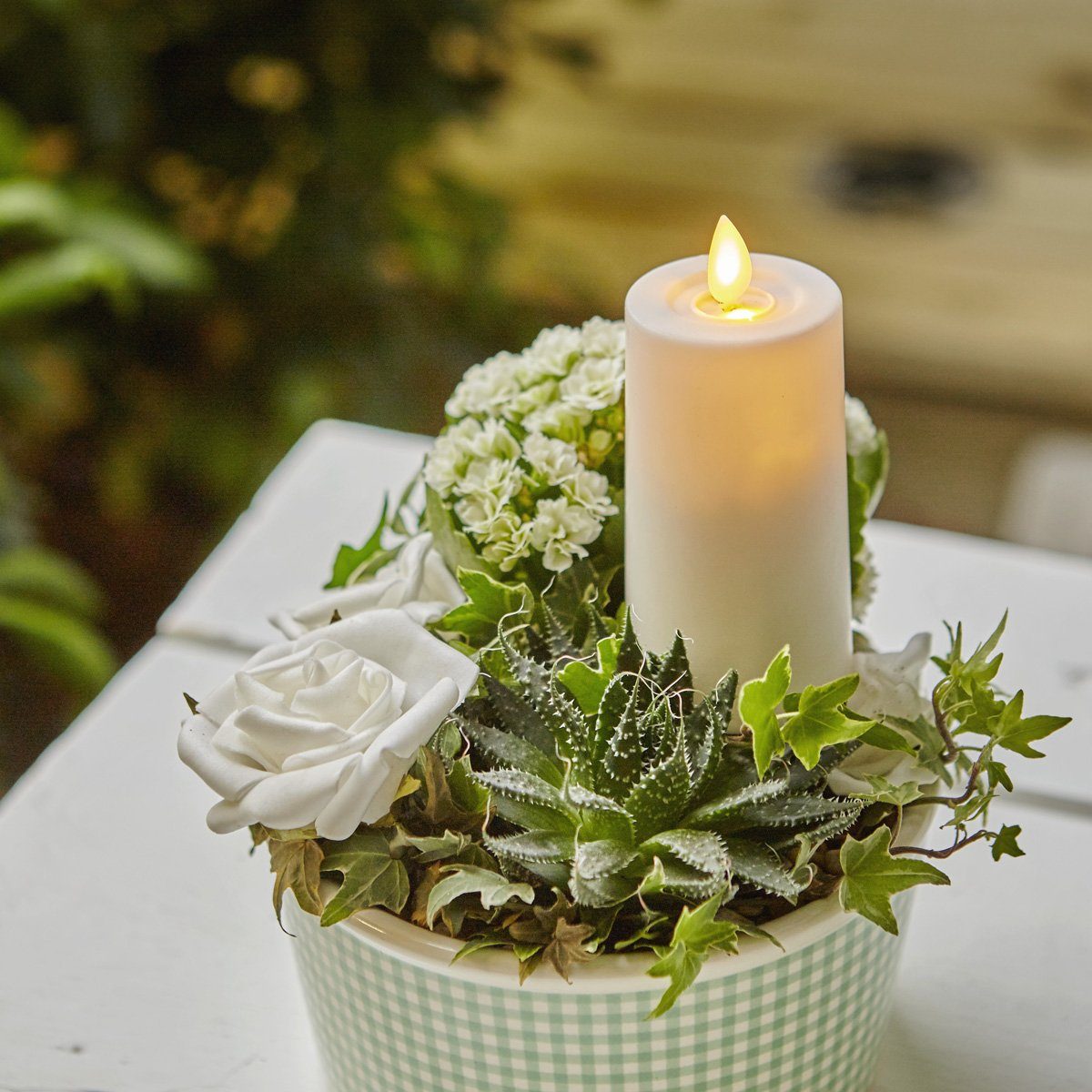 MARELIDA LED-Kerze Stumpenkerze bewegte Flamme H: 11,5cm Batterie Timer für günstig online kaufen