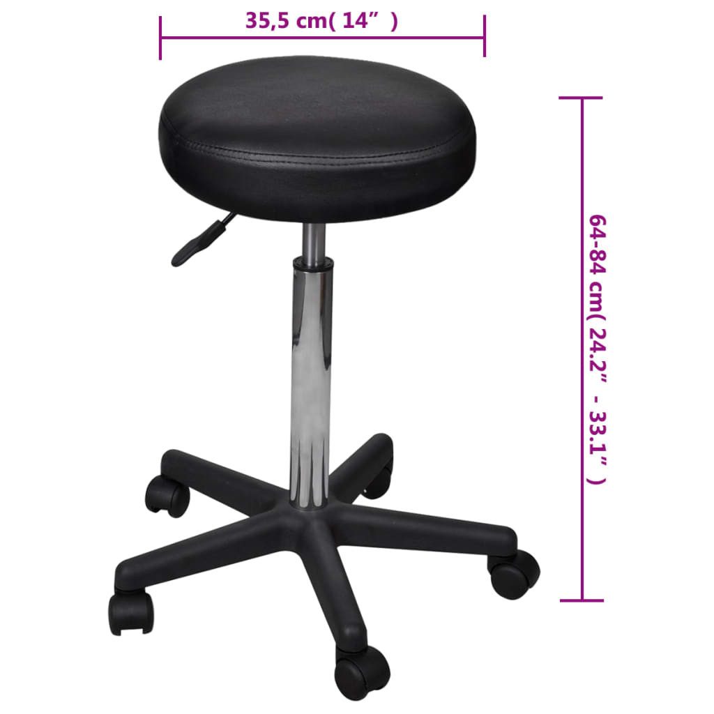 vidaXL Bürostuhl Bürohocker Schwarz (1 St), Rollhocker Arbeitshocker Hocker Drehhocker Kosmetikhocker Bürostuhl – Bild 4 von 4