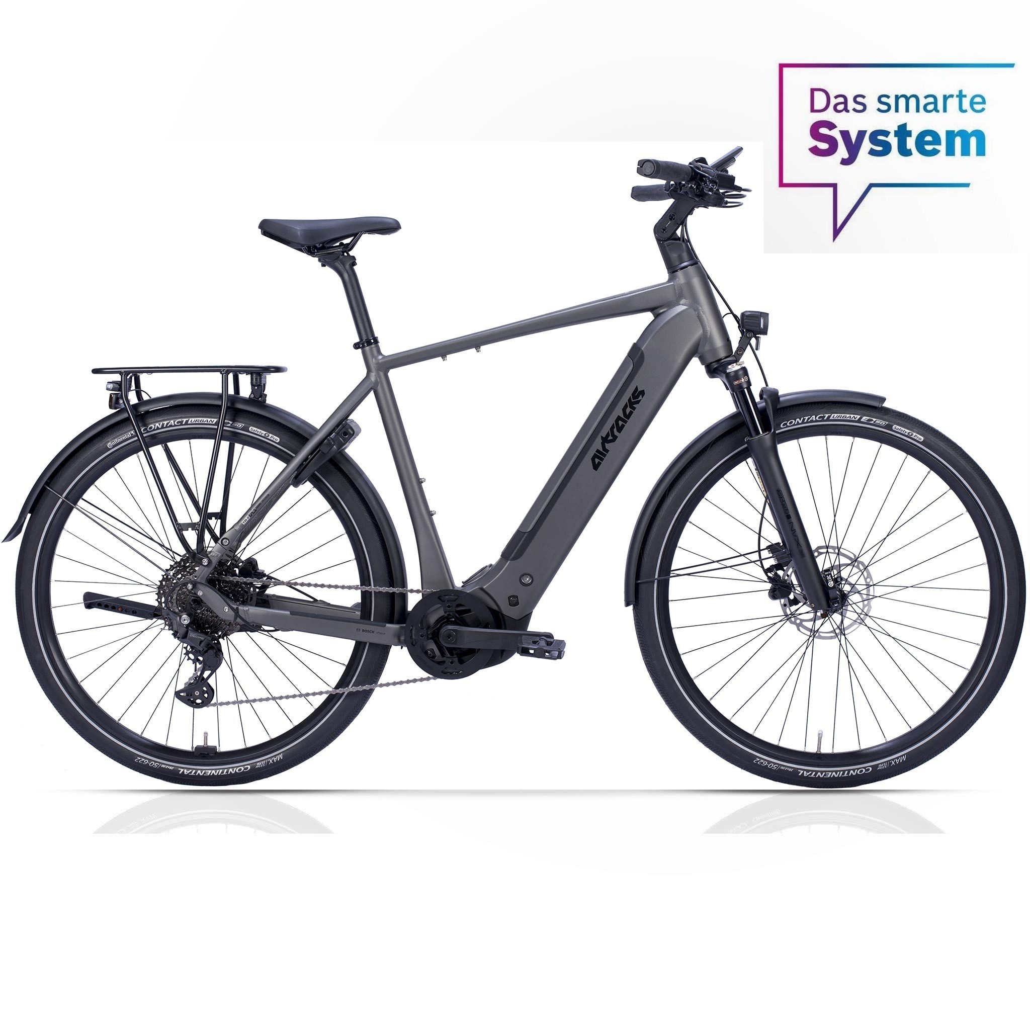 Airtracks E-Bike Trekkingrad 28 Herren E-Bike Trekking Fahrrad TERRA TR2 BOSCH Performance Line PX, 10 Gang Shimano Deore RD-M5130 SGS, Linkglide, 10-fach Schaltwerk, Kettenschaltung, Mittelmotor, 600 Wh, (Smart System, Akku PowerTube 600 Wh), Display Intubia 100, Größen 52cm 56cm 60cm - Mod.2026