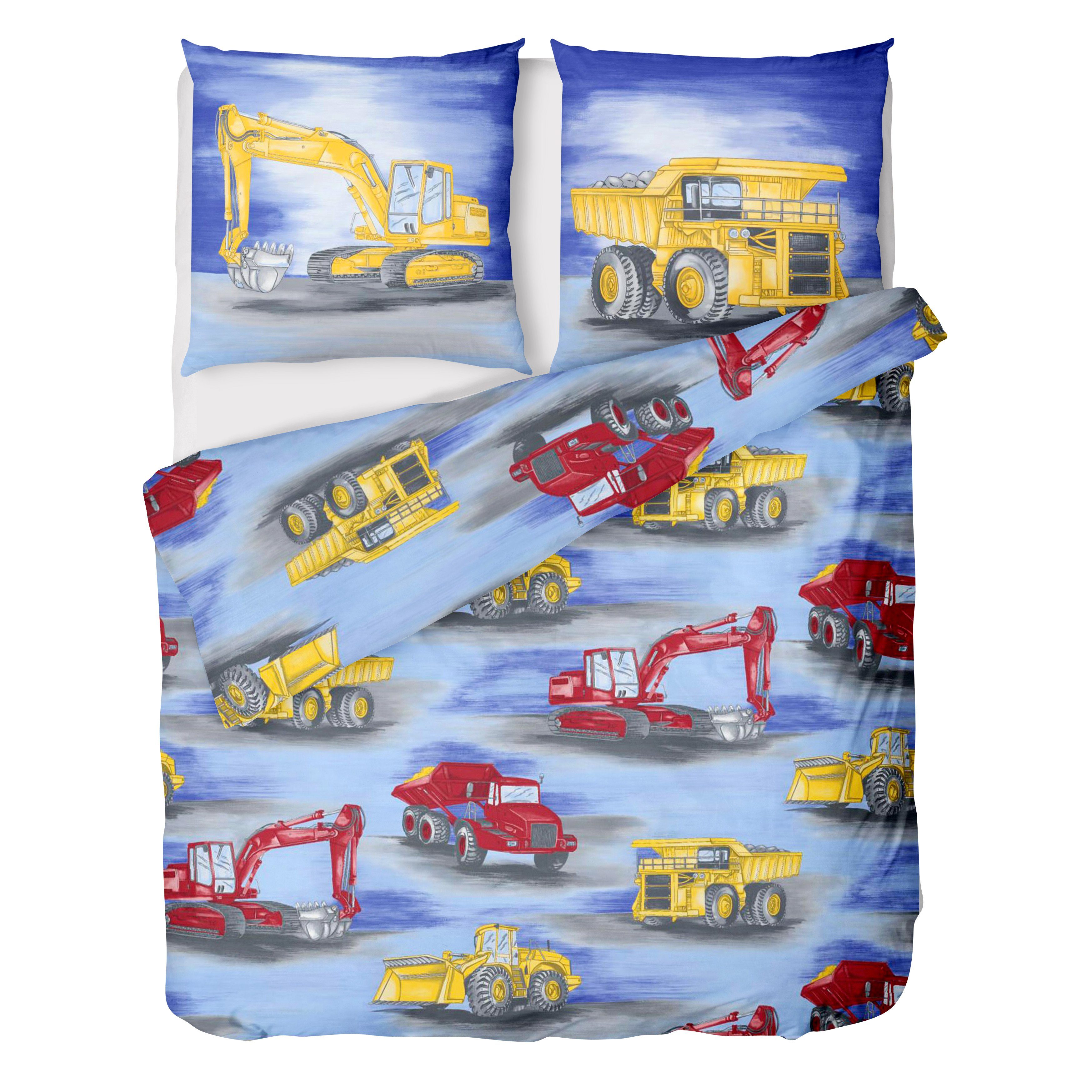 LINKHOFF Kinderbettwäsche Bagger Bettwäsche 135x200 2tlg. günstig online kaufen