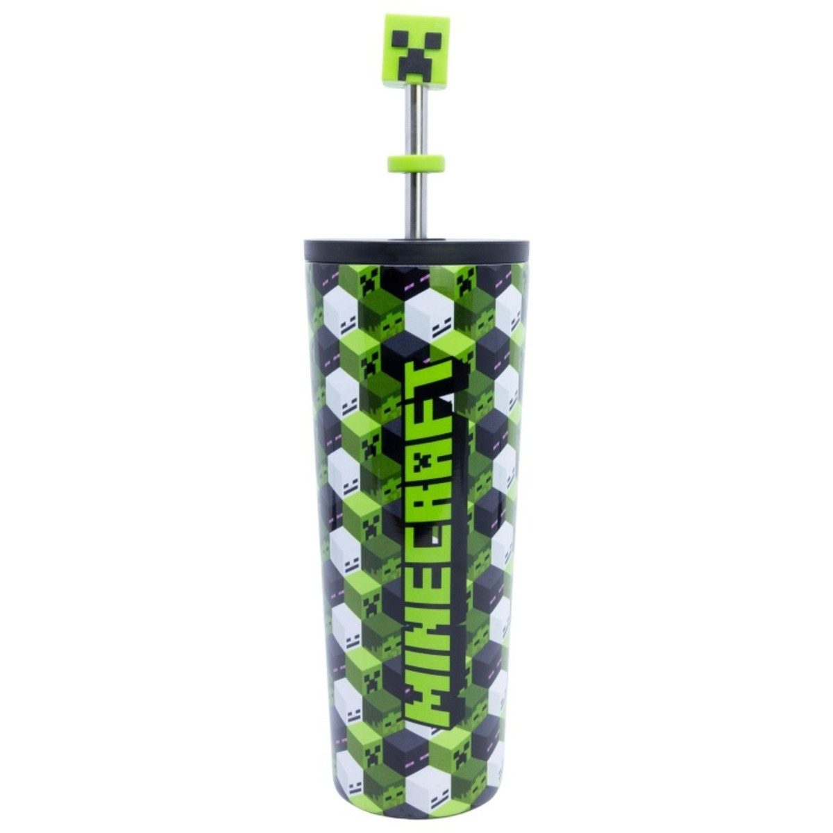 Minecraft Trinkflasche Edelstahl Thermobecher 770 ml mit Trinkhalm und Deckel