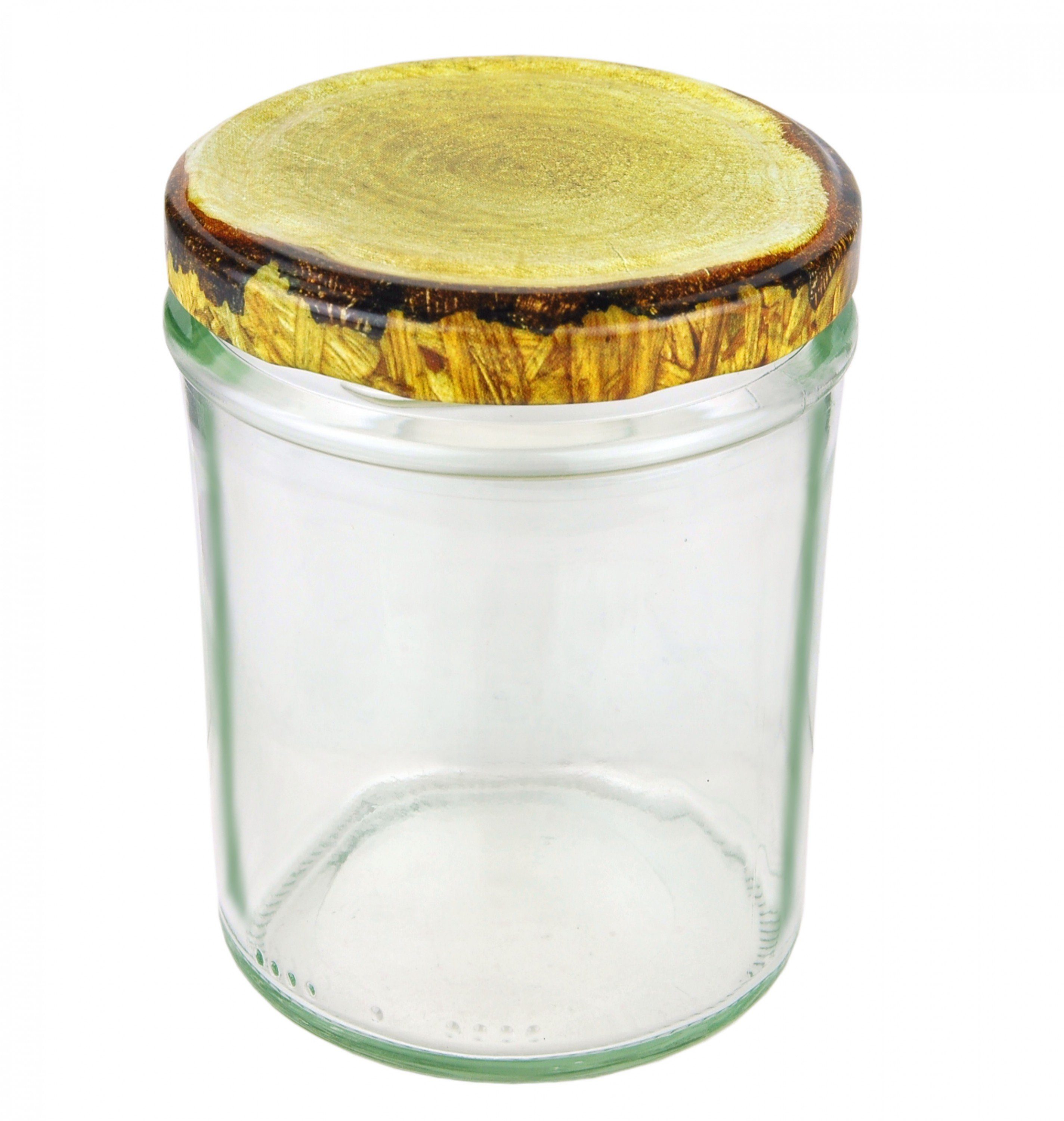 Sturzglas ml Holzdekor Deckel, 82 To Set MamboCat Glas 50er 435 Einmachglas Marmeladenglas