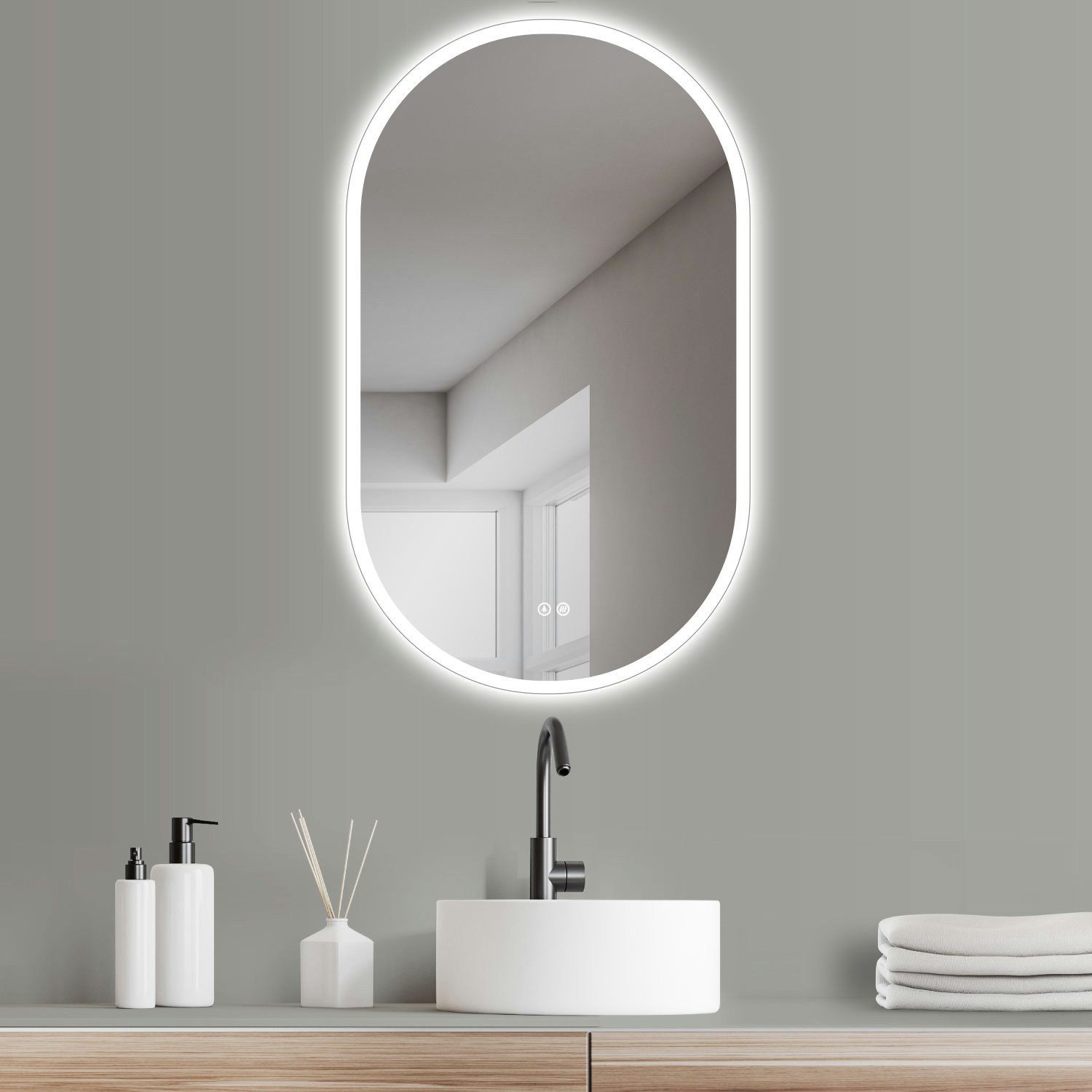 HOKO Badspiegel LED Design Antibeschlag Wandspiegel günstig online kaufen