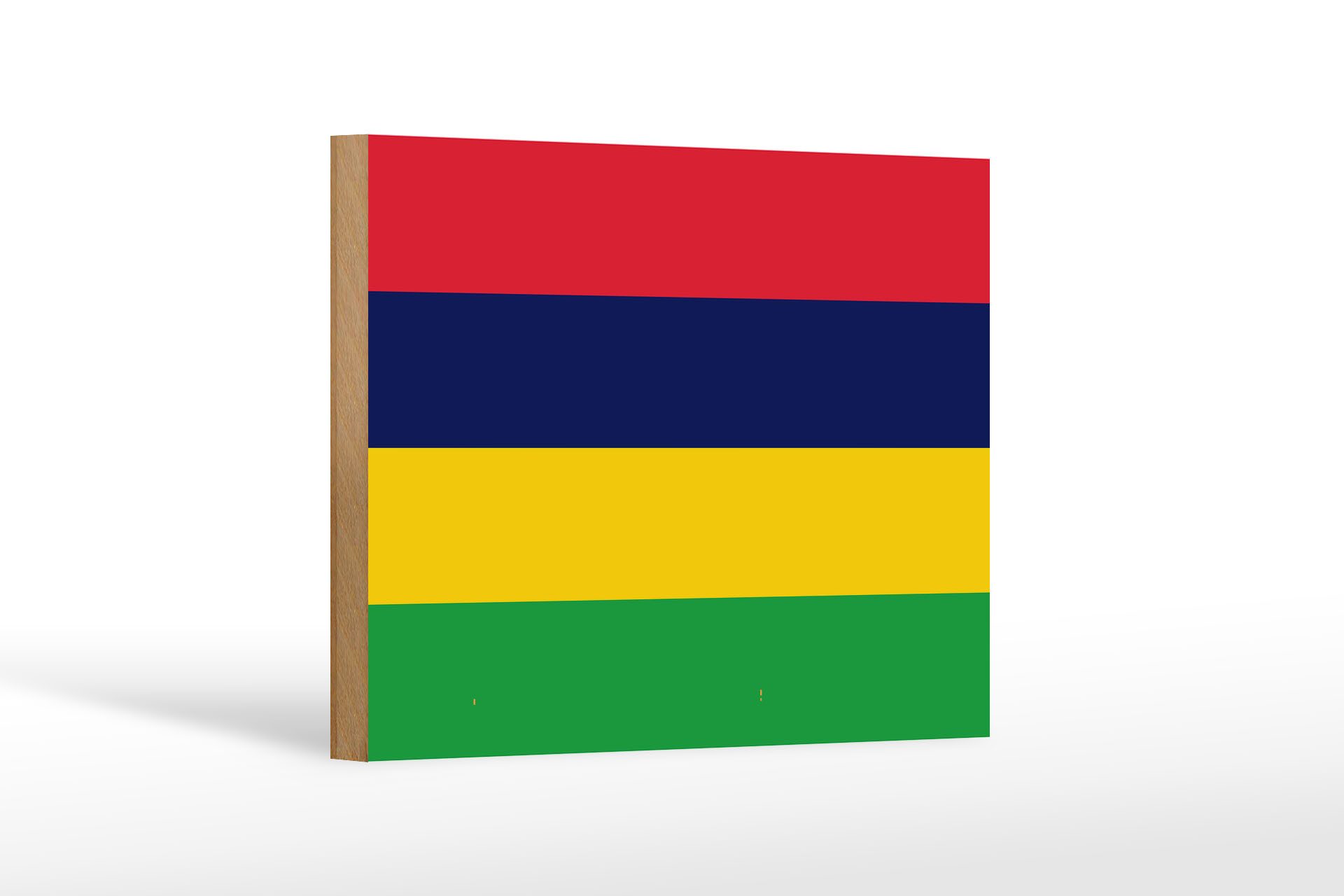 Femer GmbH Holzbild Flagge Mauritius 18x12 cm Flag of Mauritius, Flaggen (1 St), Glatte Holzfaserplatte (MDF), vorn beschichtet