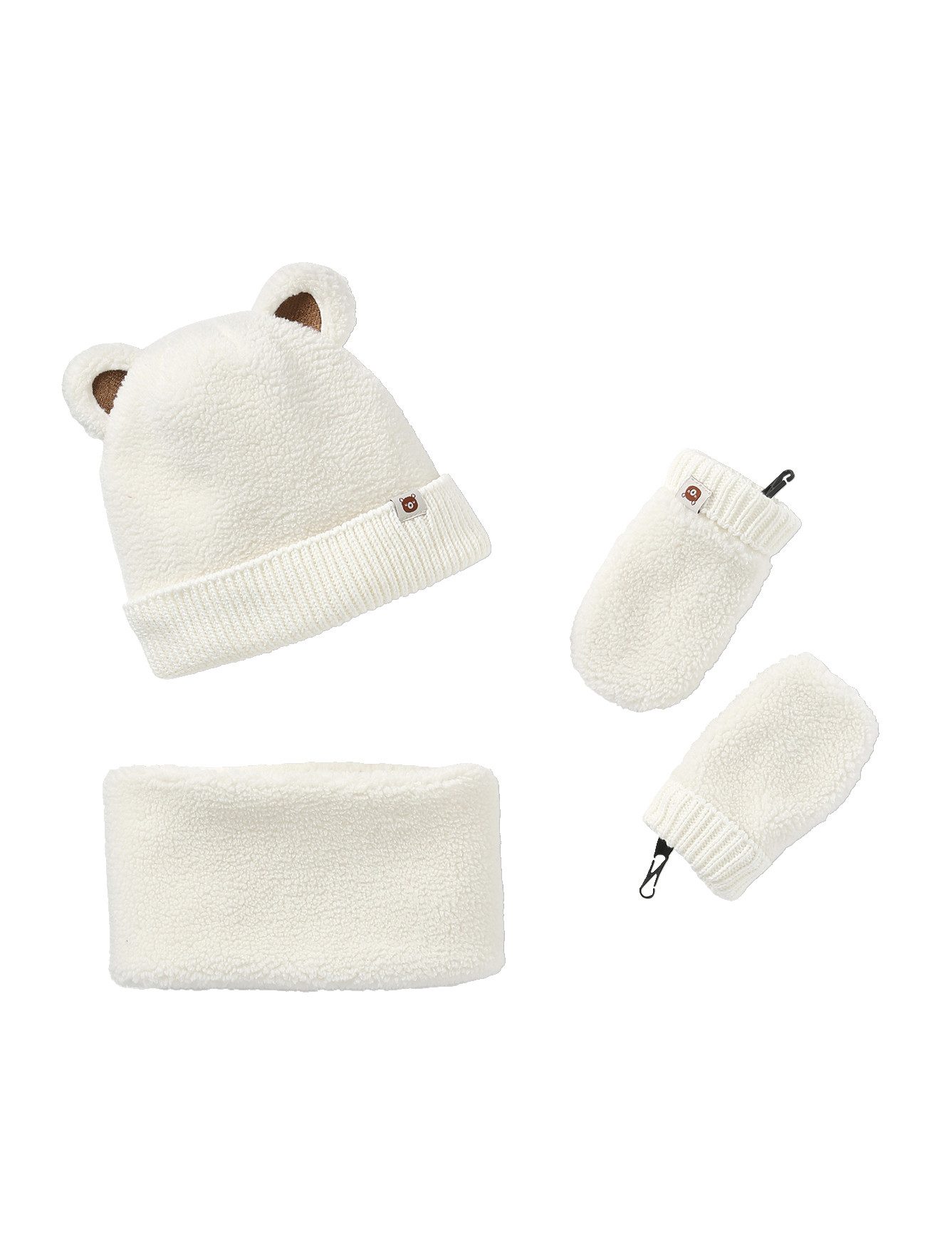 vertbaudet Mütze & Schal Jungen Baby-Set: Mütze, Rundschal & Fäustlinge